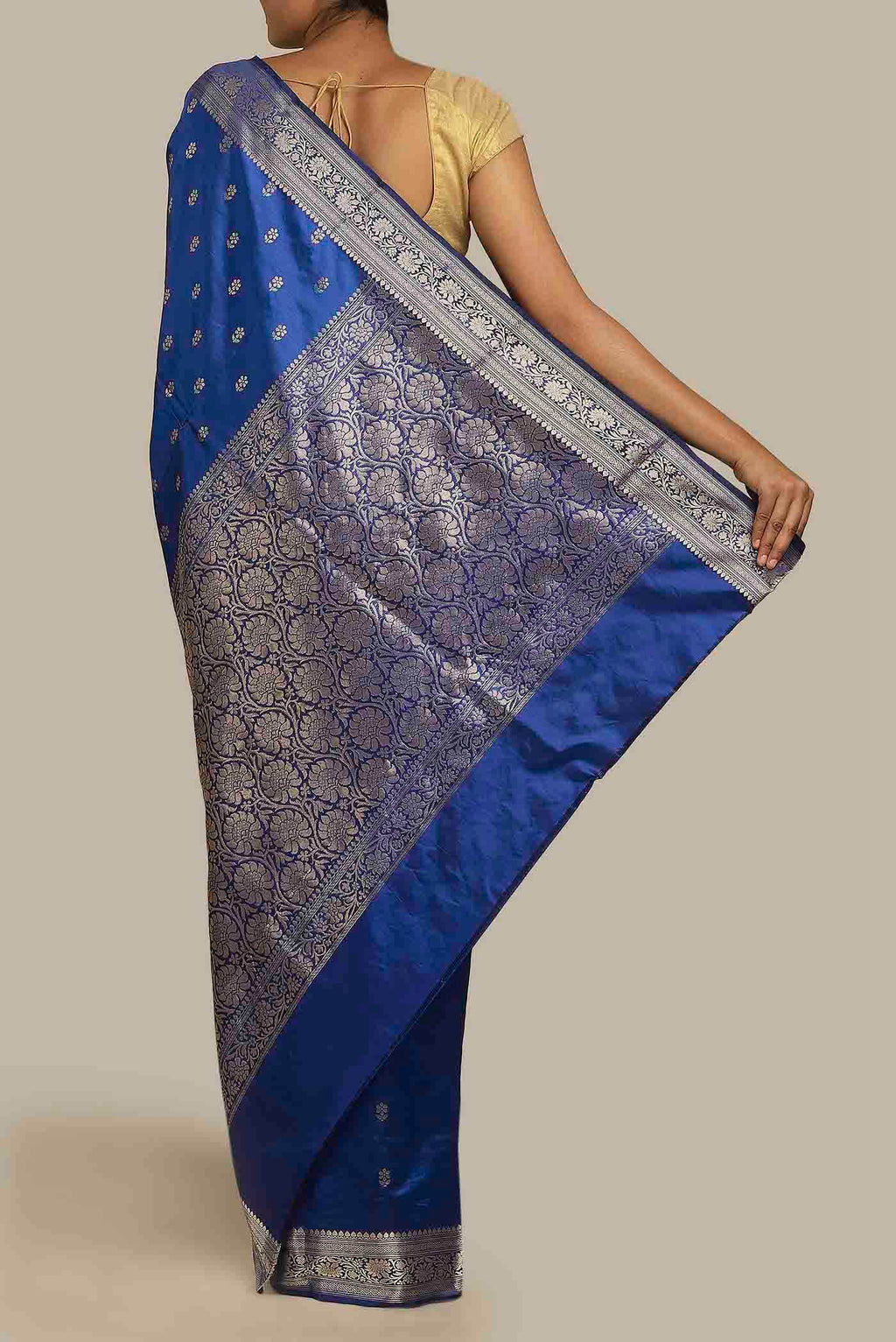 Blue Banarasi Katan Silk Saree