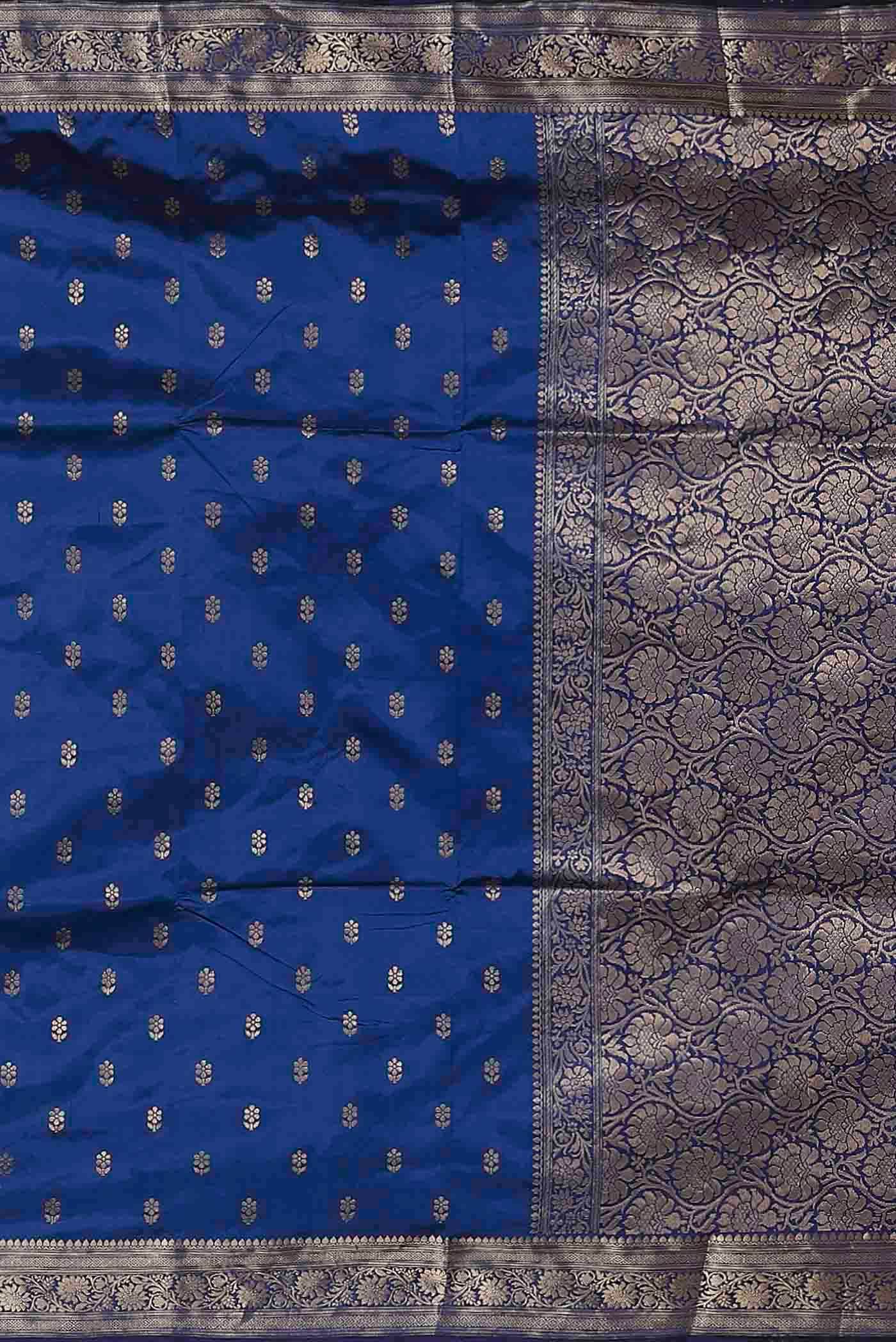 Blue Banarasi Katan Silk Saree