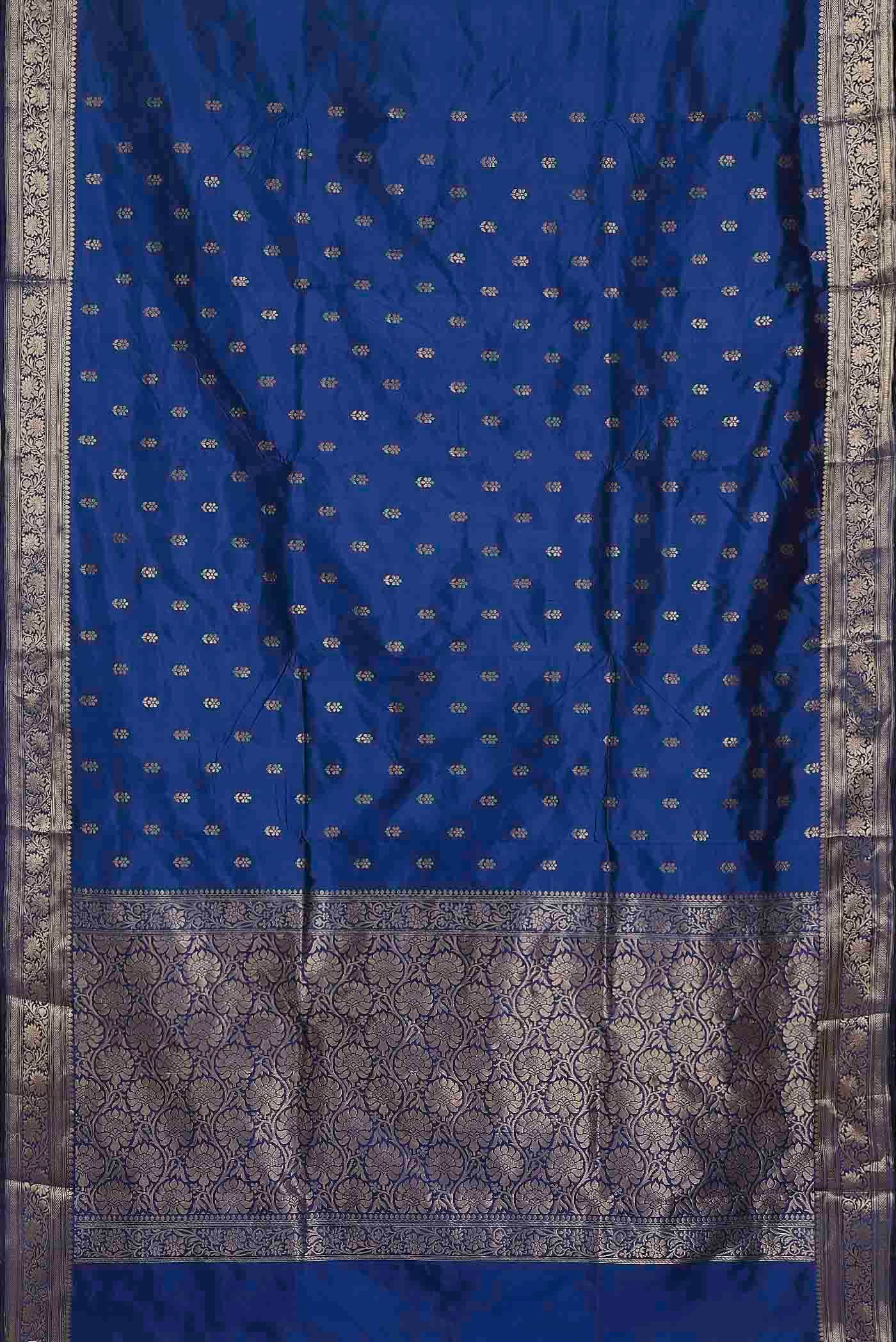 Blue Banarasi Katan Silk Saree