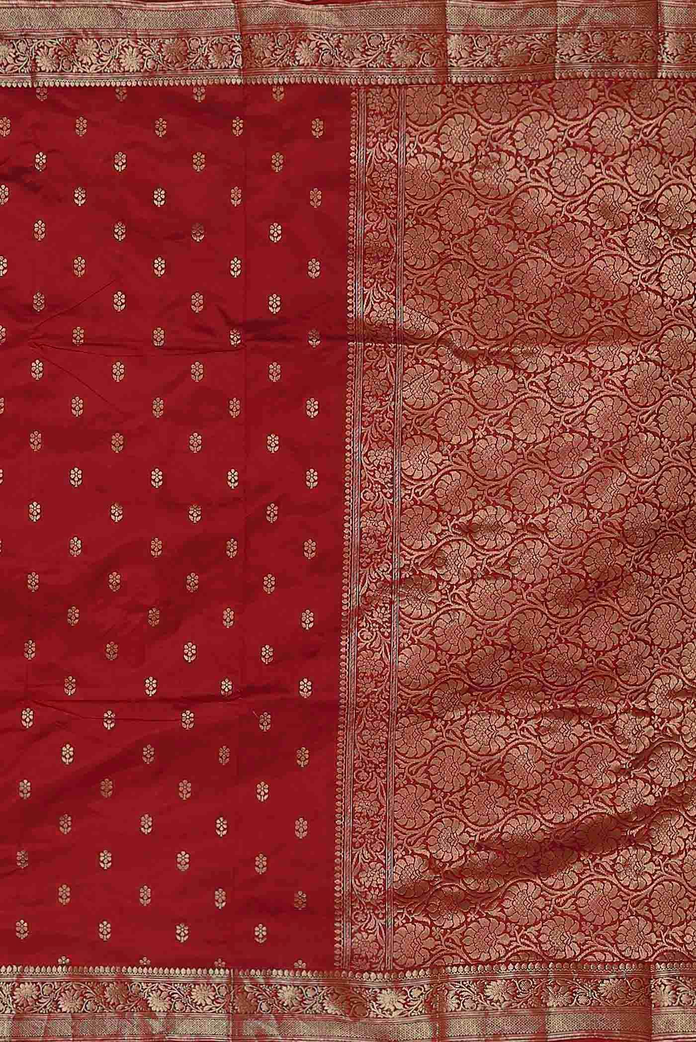 Red Banarasi Katan Silk Saree