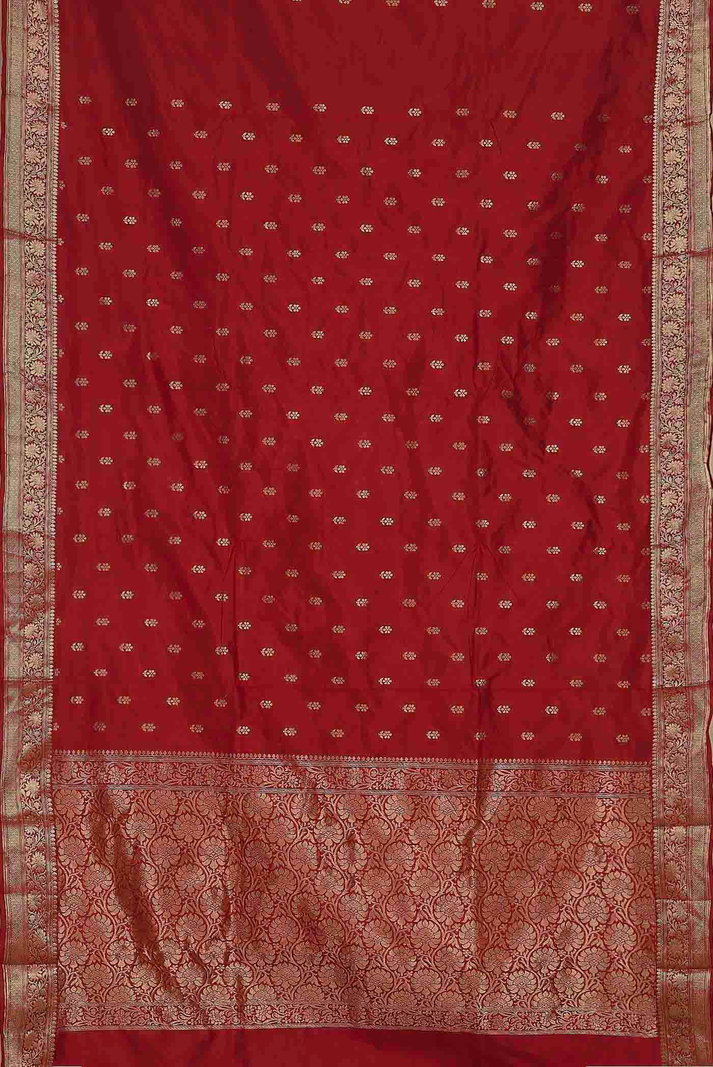 Red Banarasi Katan Silk Saree
