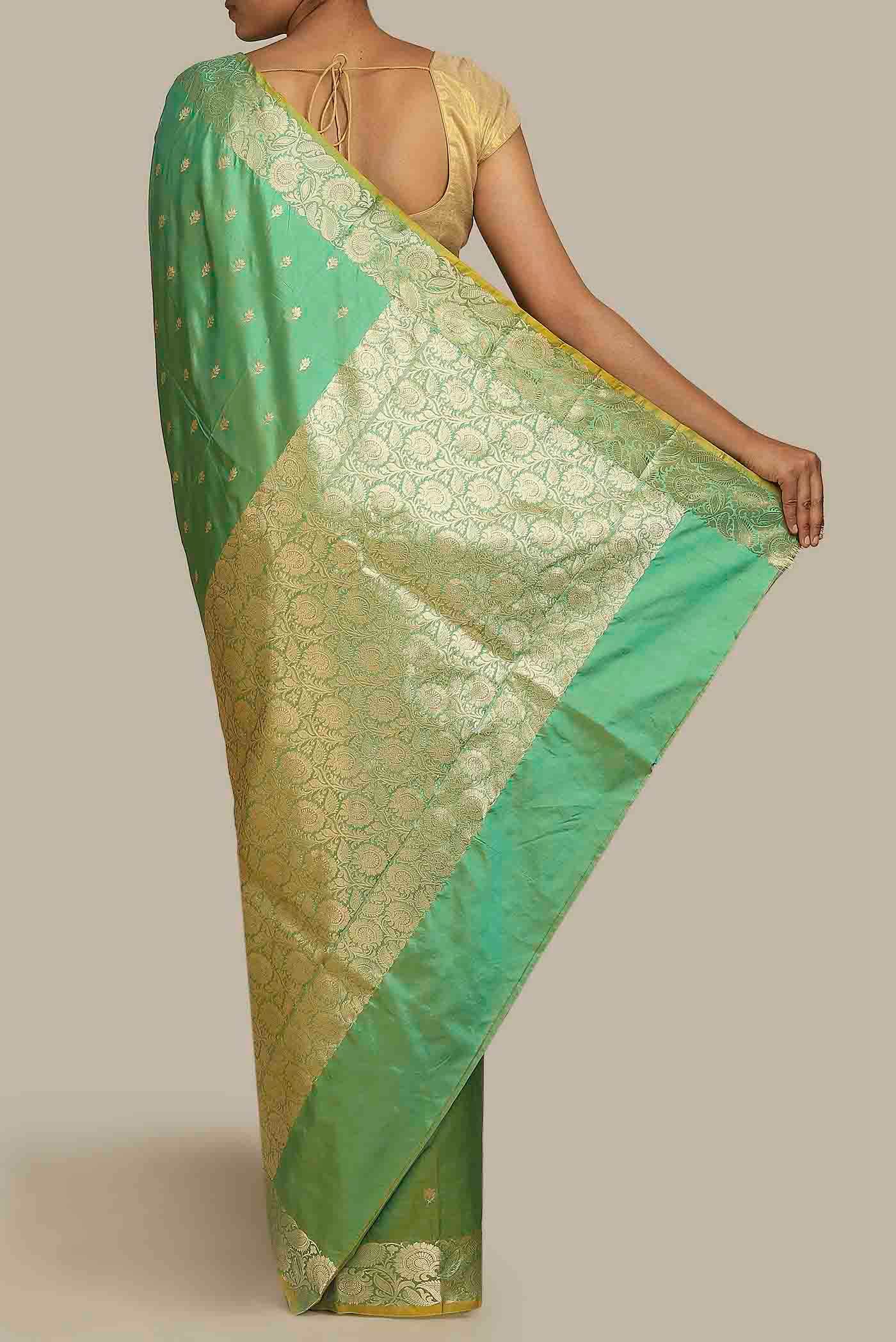 Green Banarasi Katan Silk Saree