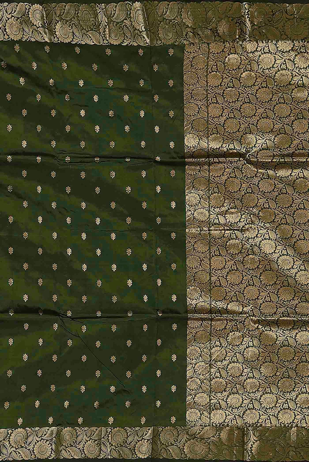 Green Banarasi Katan Silk Saree