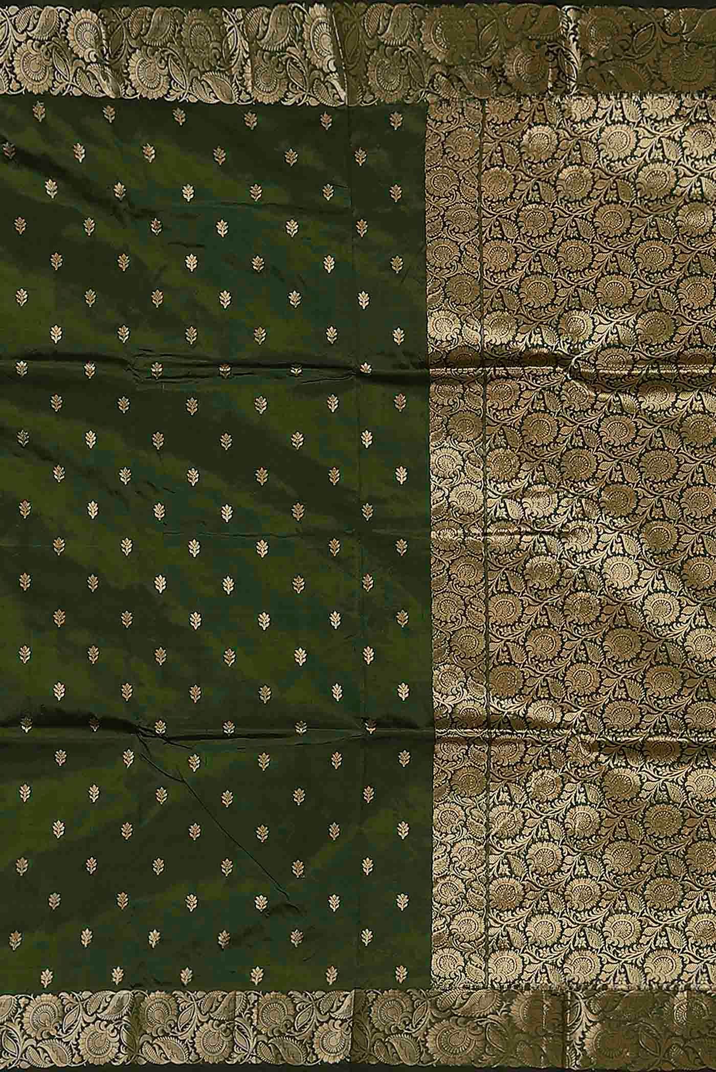 Green Banarasi Katan Silk Saree
