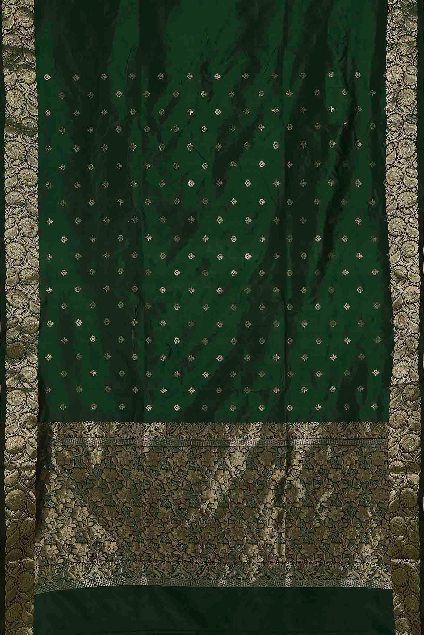 Green Banarasi Katan Silk Saree