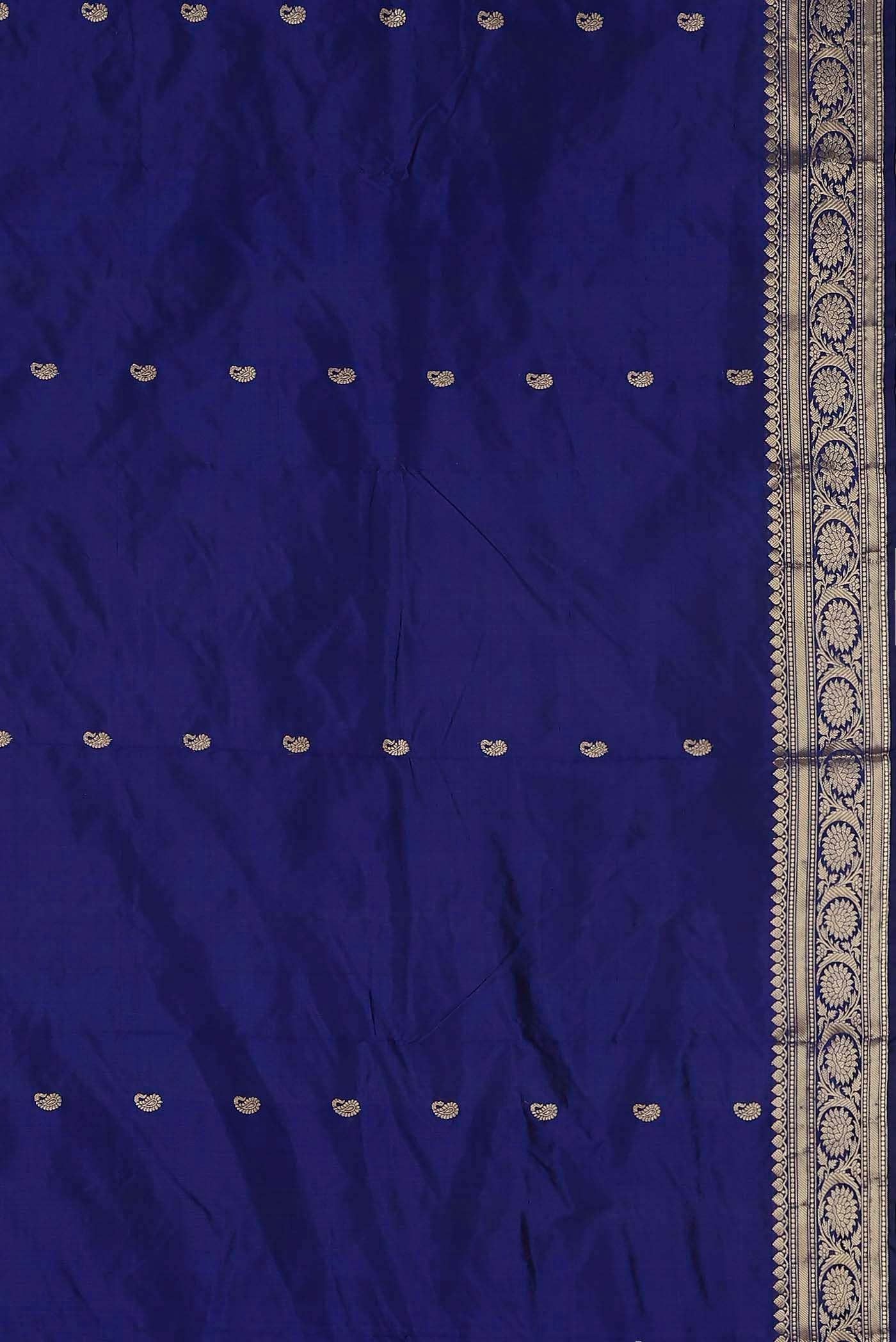 Blue Banarasi Katan Silk Saree