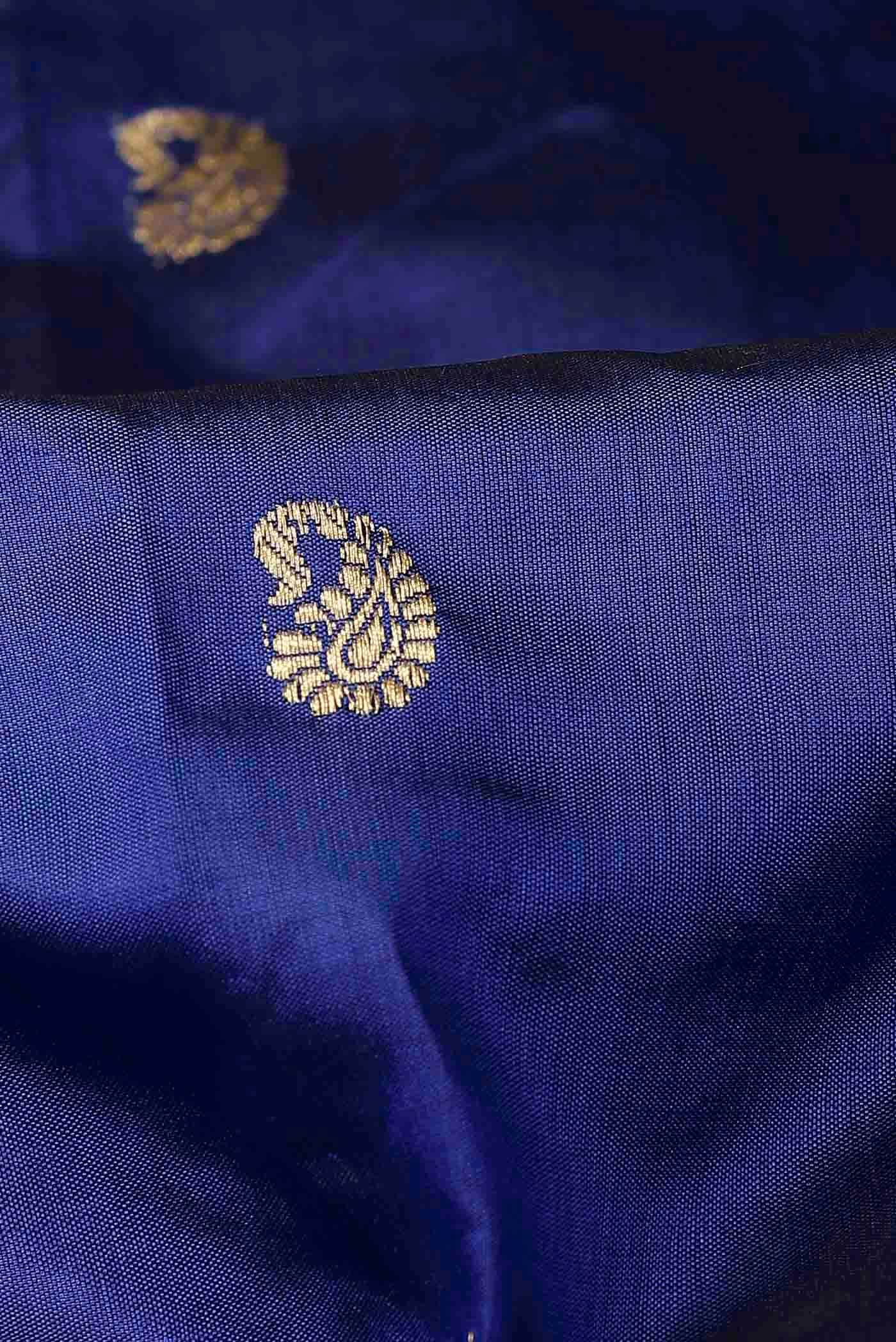 Blue Banarasi Katan Silk Saree
