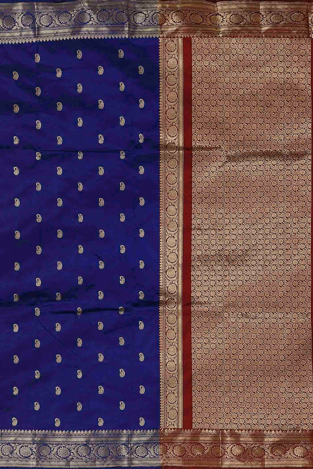 Blue Banarasi Katan Silk Saree