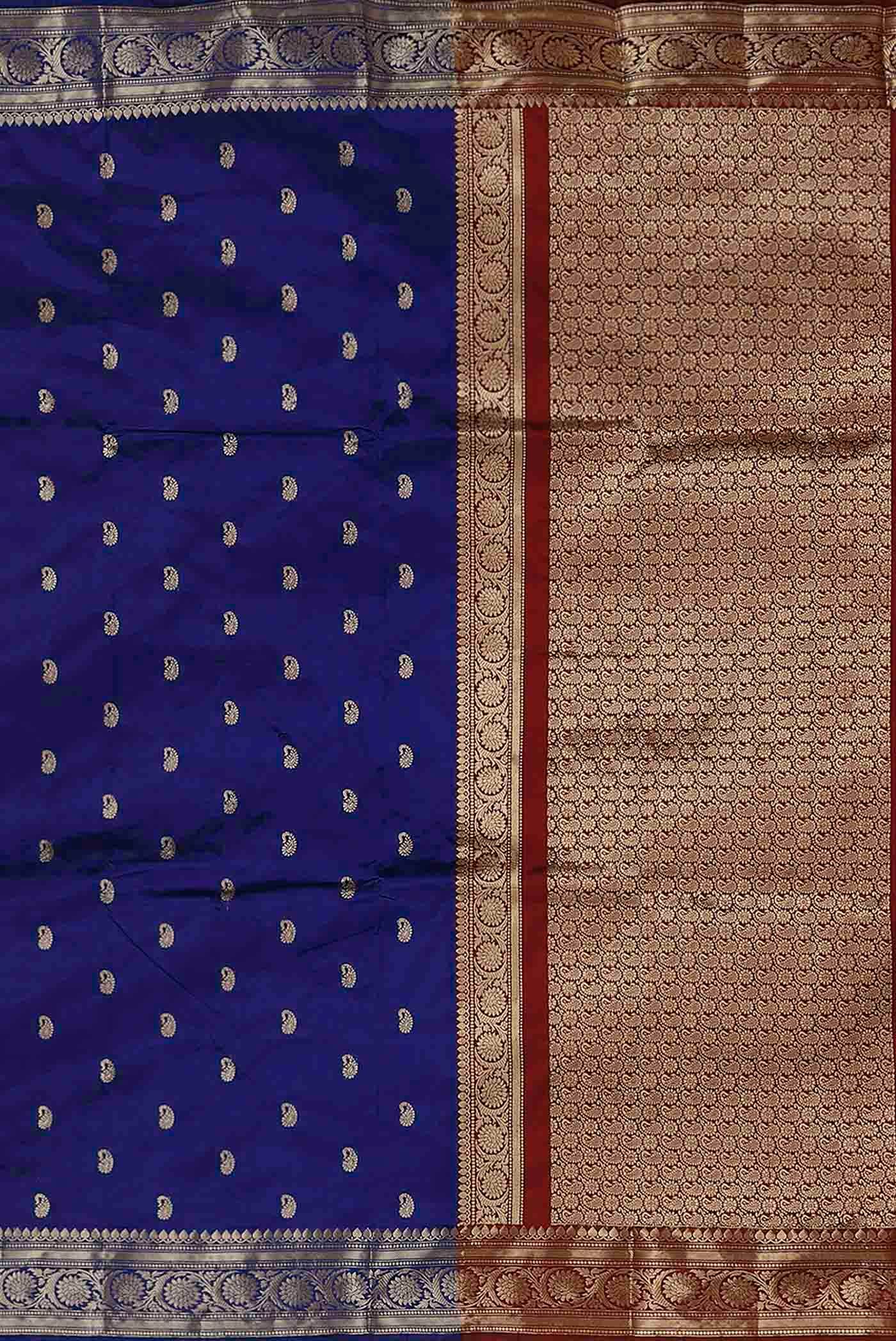 Blue Banarasi Katan Silk Saree