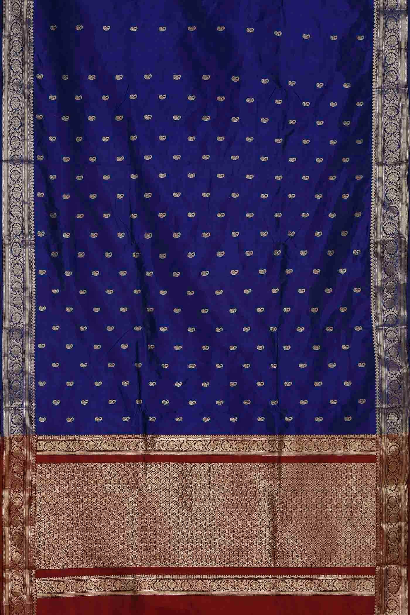Blue Banarasi Katan Silk Saree