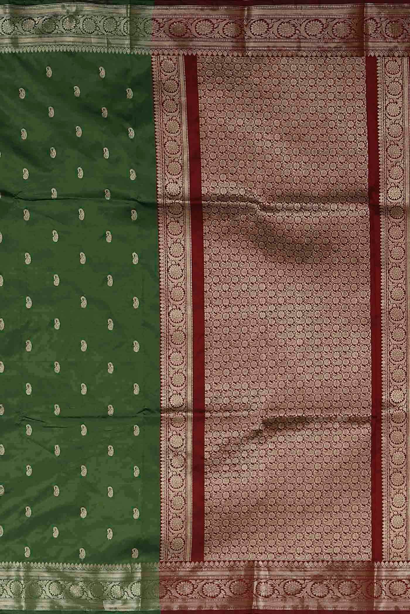 Green Banarasi Katan Silk Saree