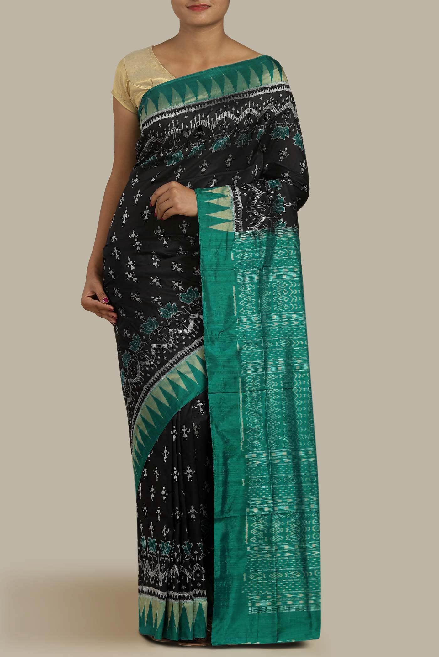 Black Orissa Silk Saree