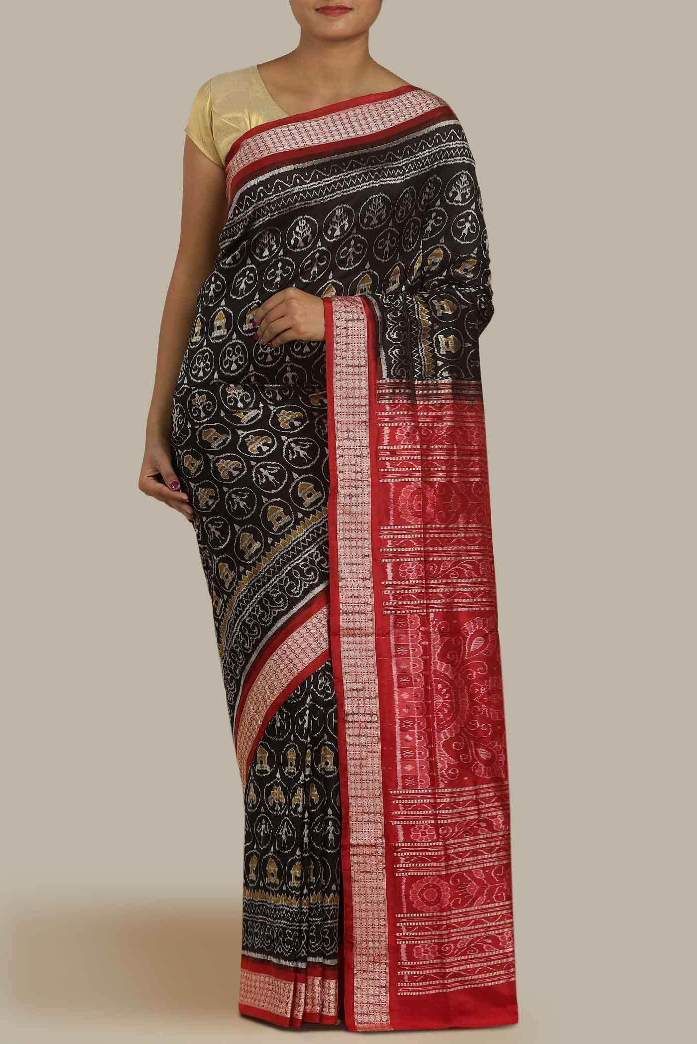 Black Orissa Silk Saree