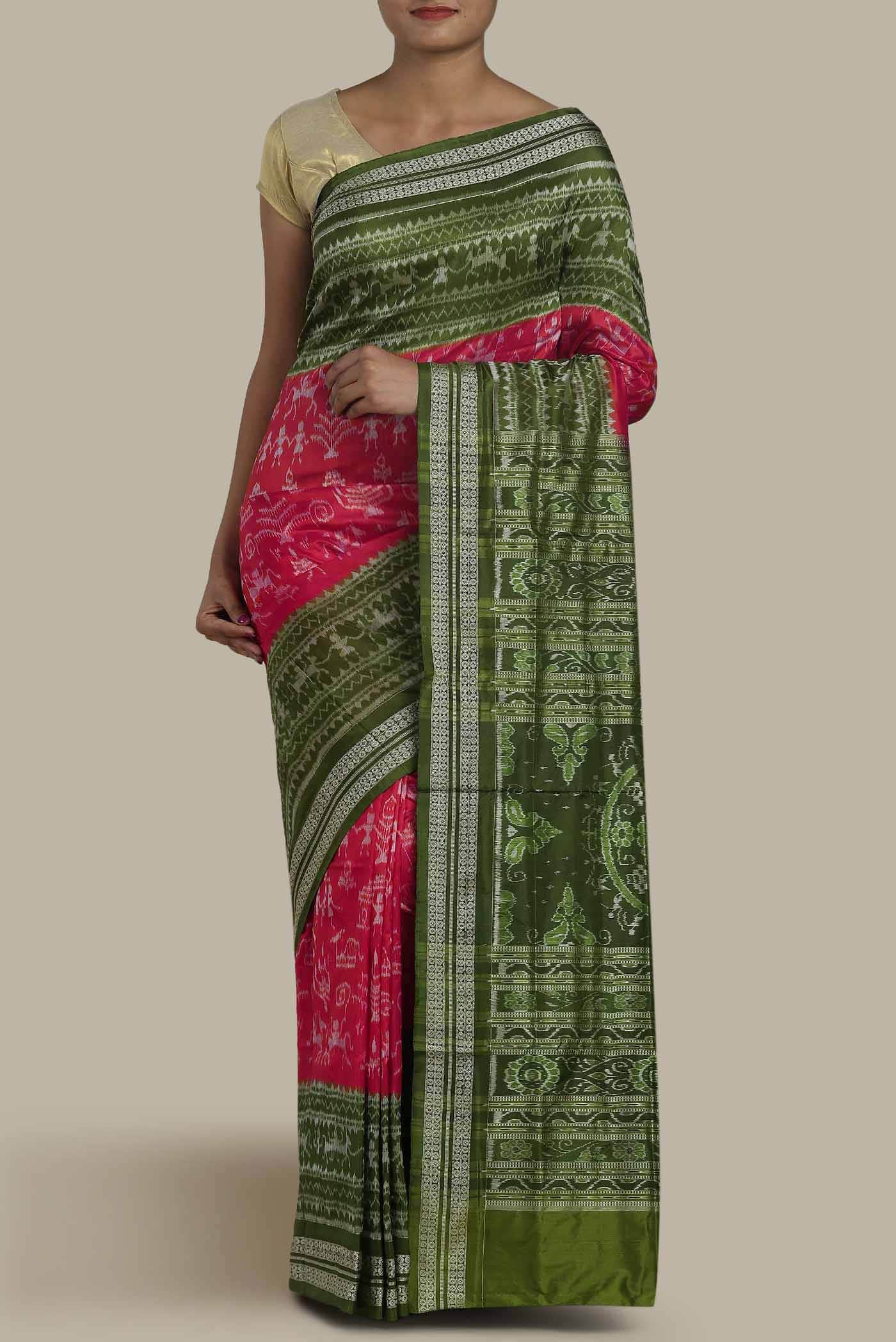 Pink Orissa Silk Saree