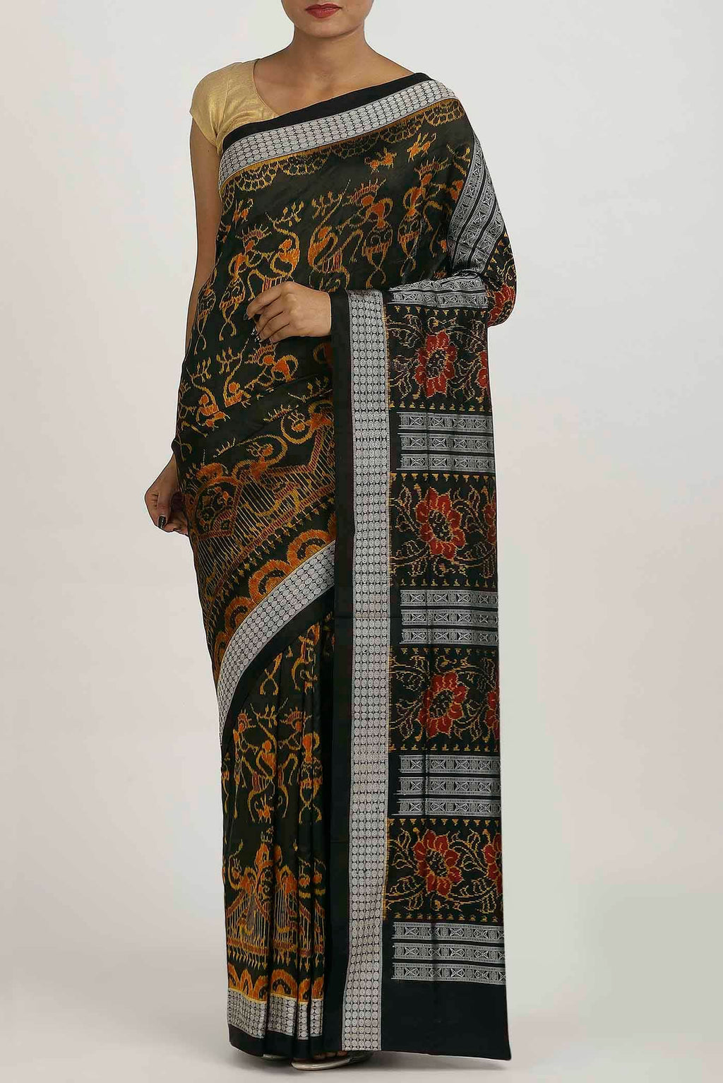Black Orissa Silk Saree