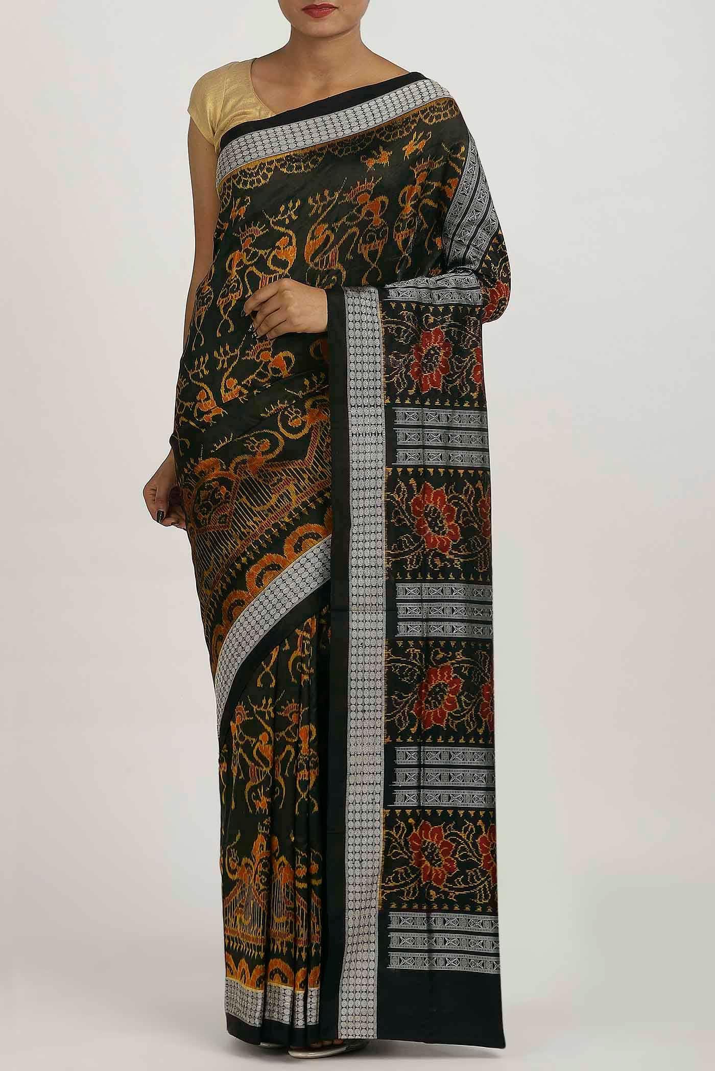 Black Orissa Silk Saree