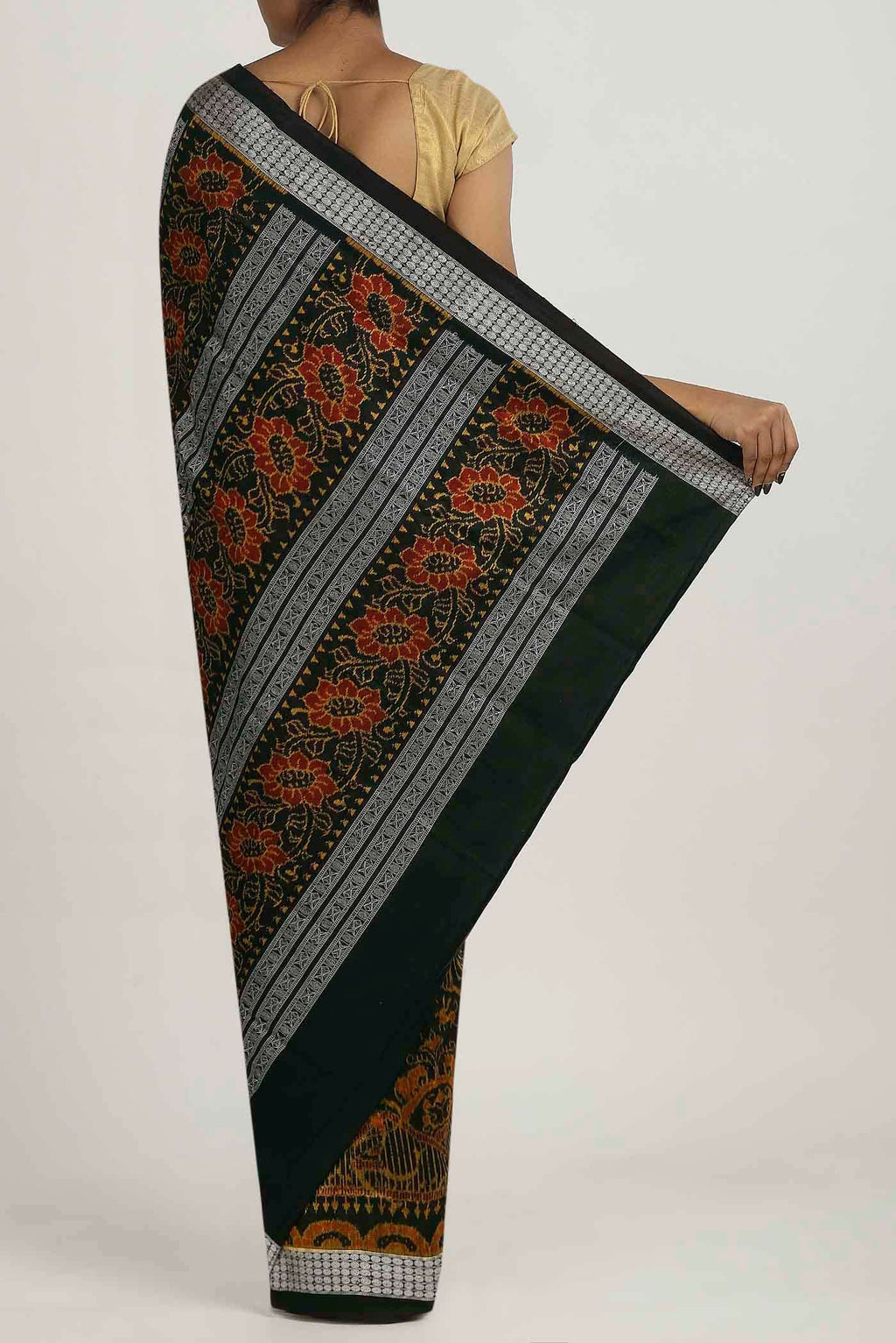 Black Orissa Silk Saree