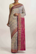 Grey Orissa Silk Saree