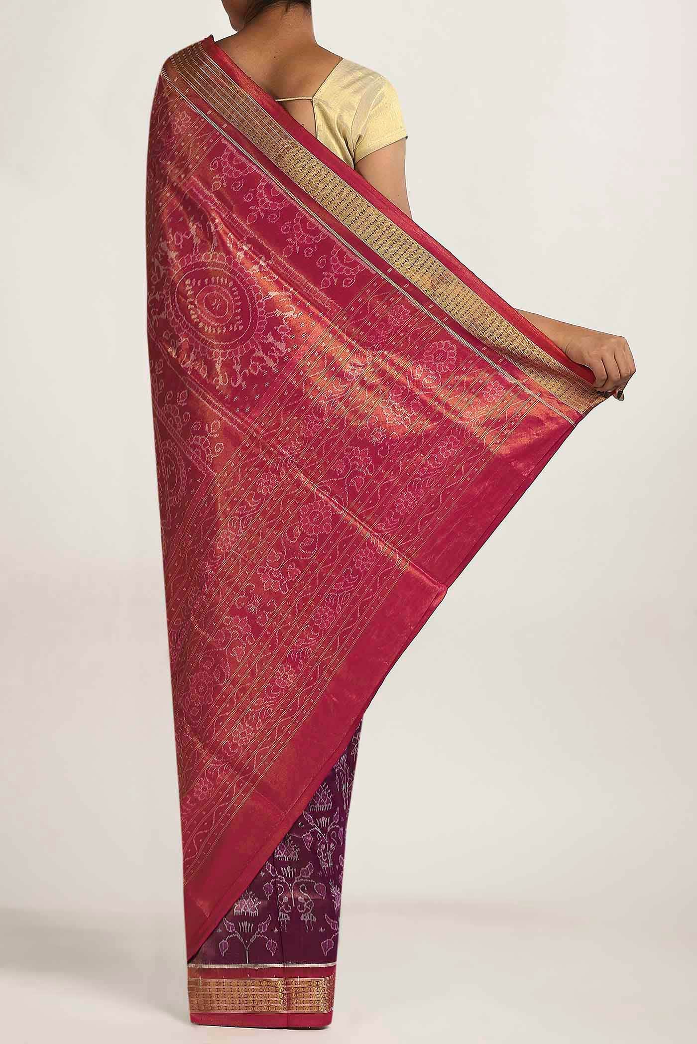 Mauve Orissa Silk Saree