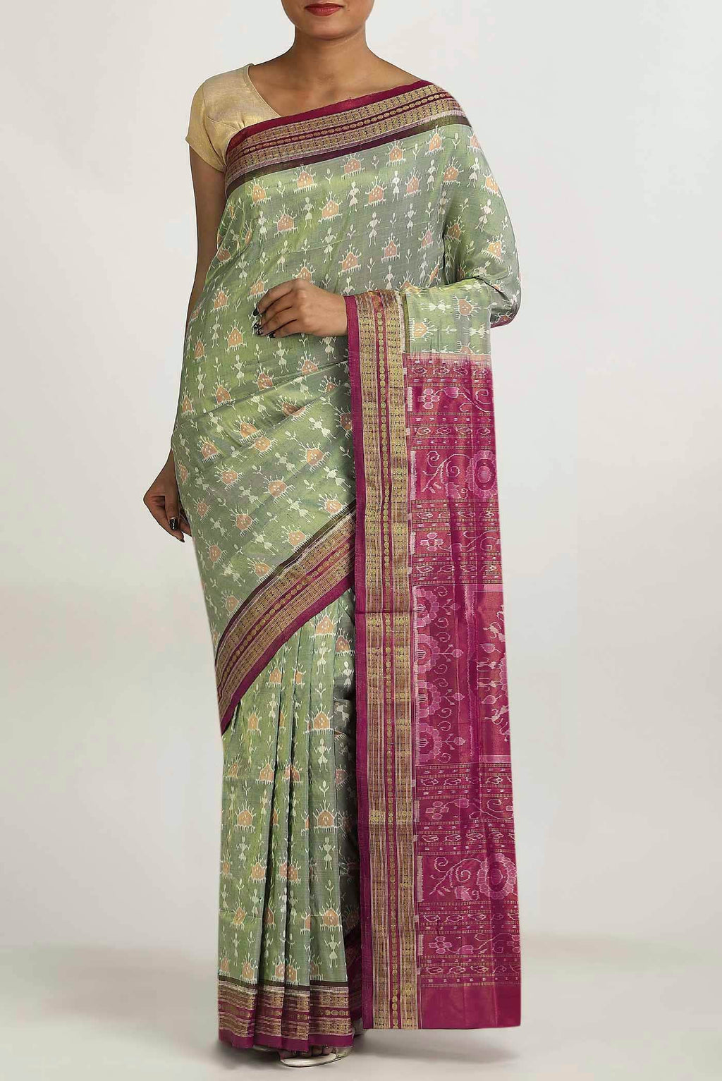 Green Orissa Silk Saree