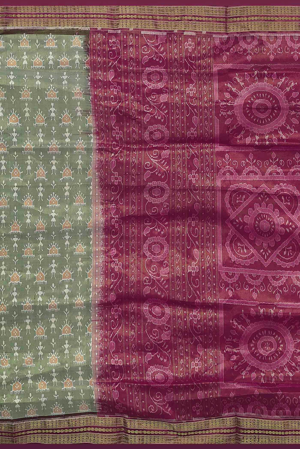 Green Orissa Silk Saree