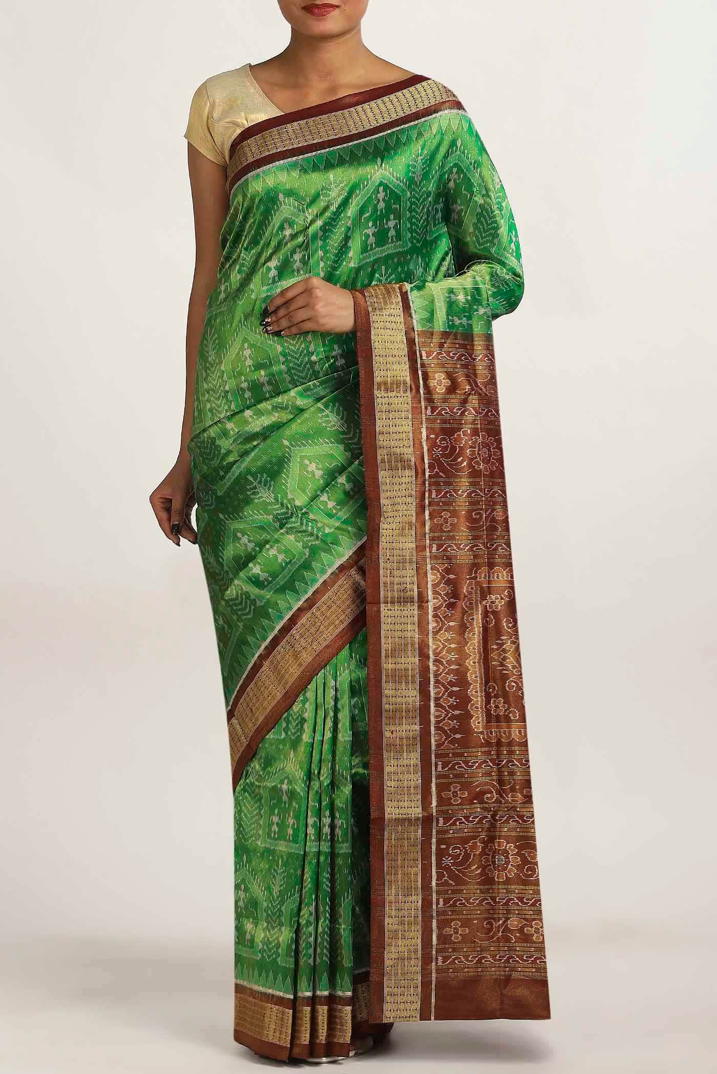 Green Orissa Silk Saree