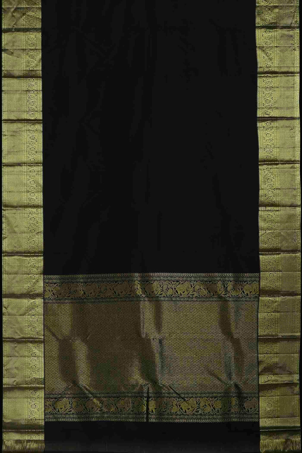 Black Kanchipuram Silk Saree