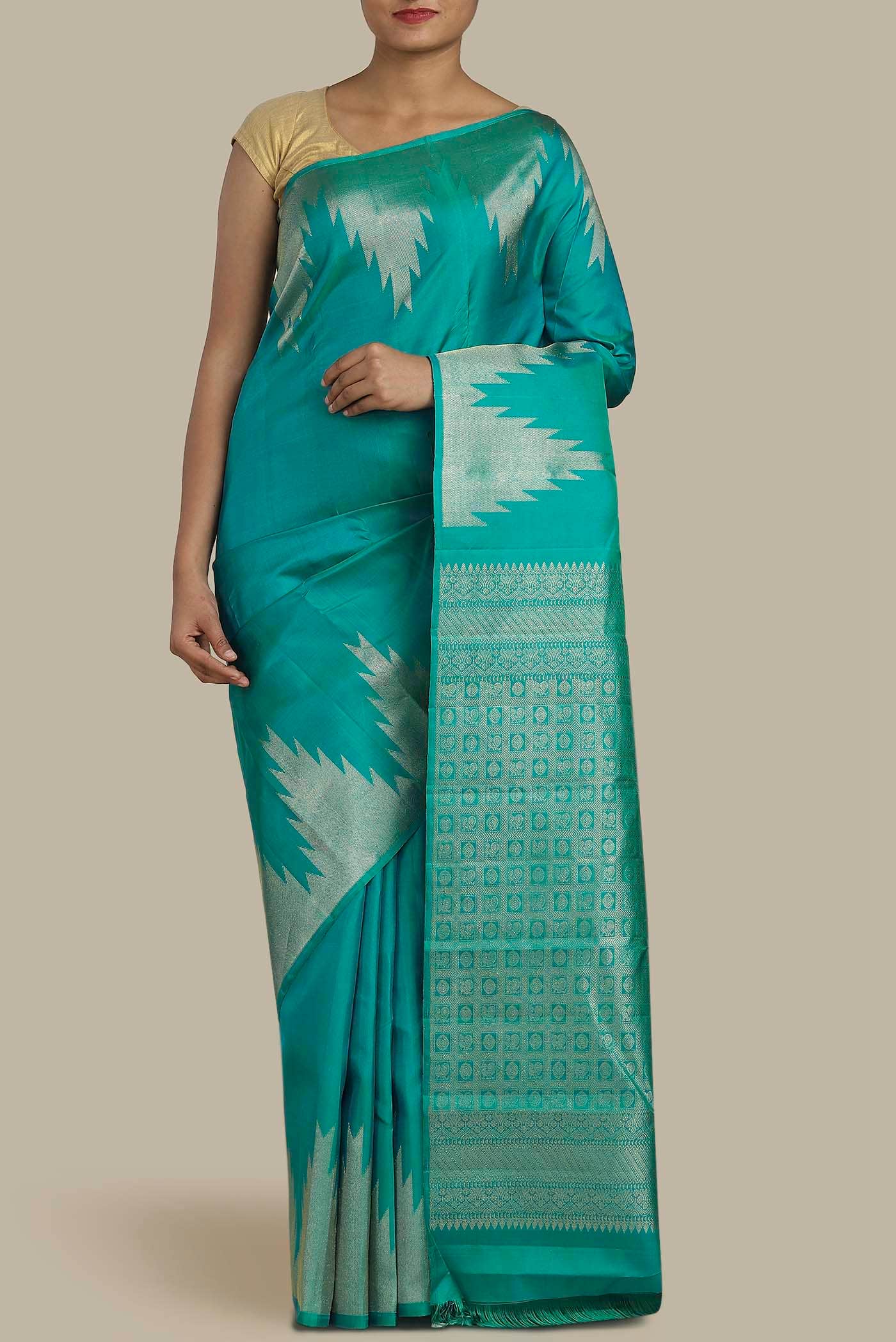 Blue Kanchipuram Silk Saree