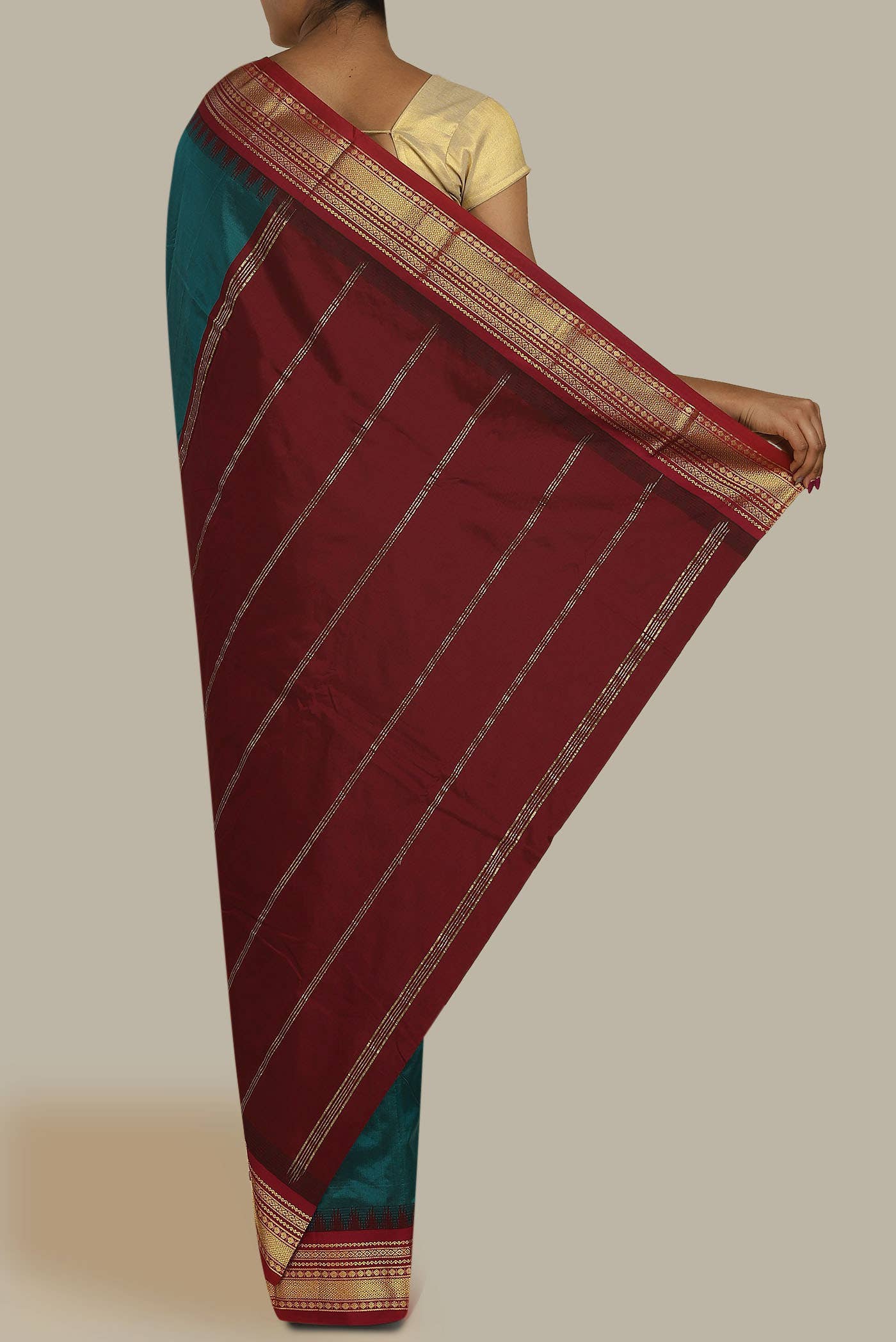 Blue Blended Bangalore Silk Saree