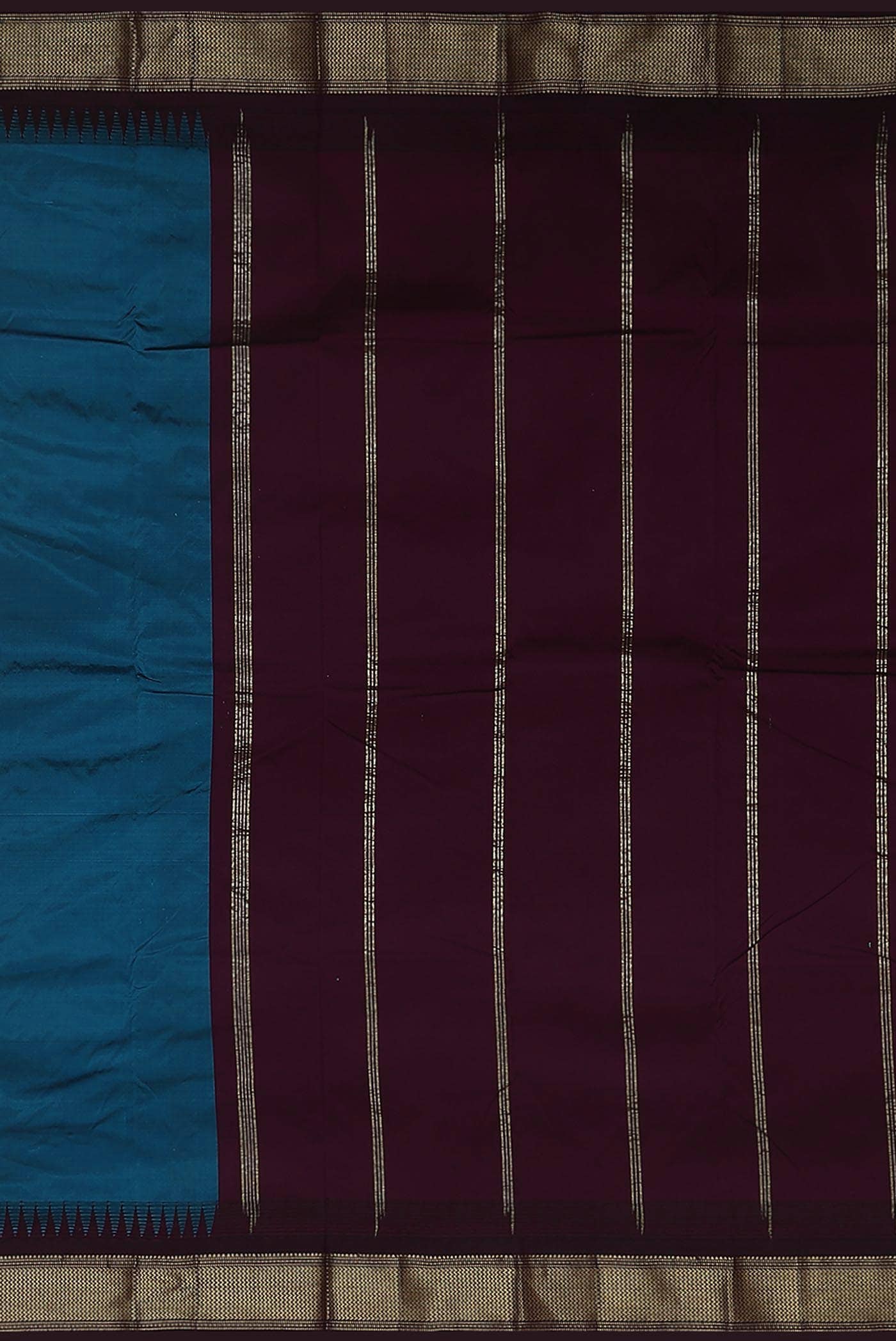 Blue Blended Bangalore Silk Saree