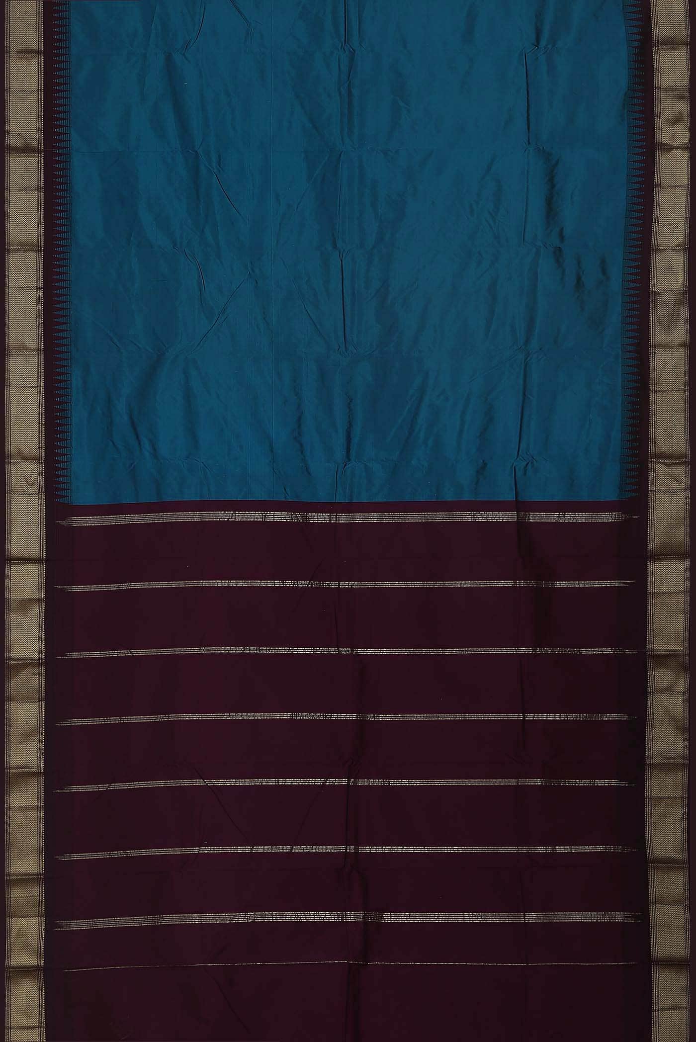 Blue Blended Bangalore Silk Saree