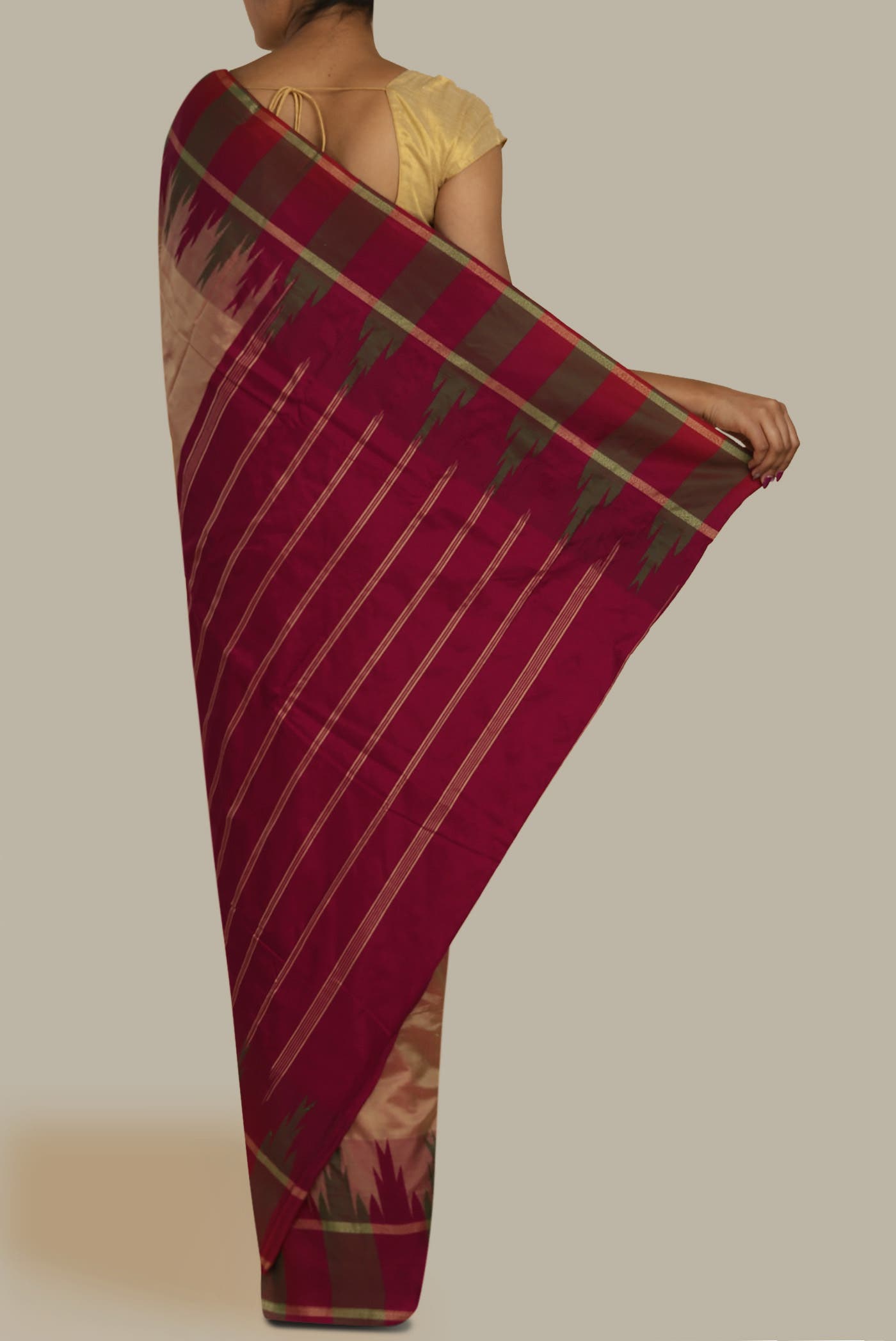 Brown Blended Bangalore Silk Saree