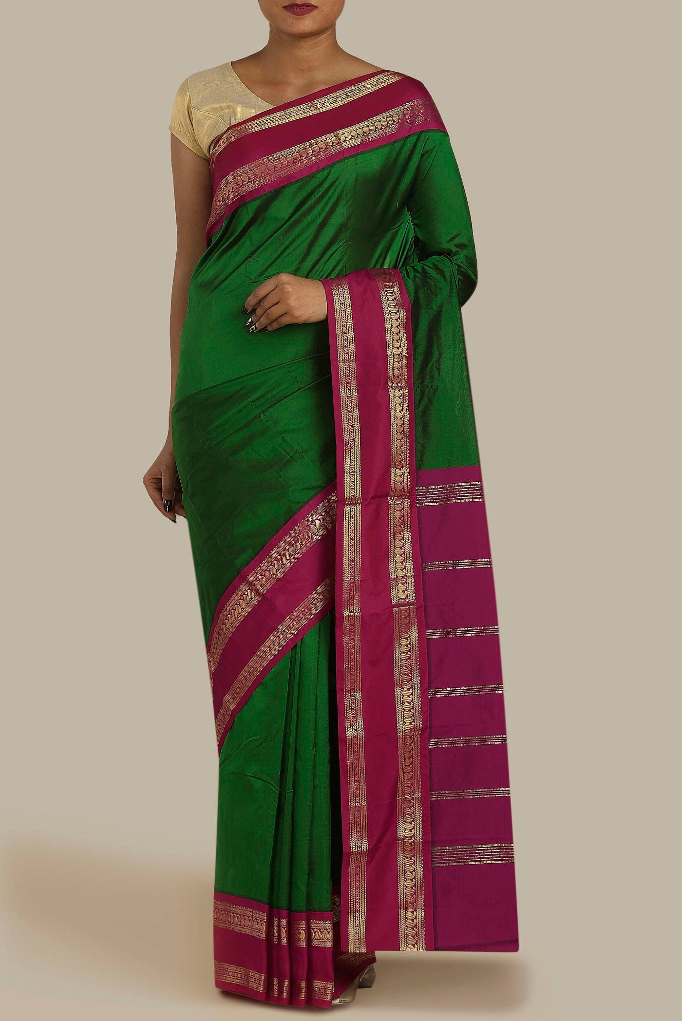 Green Bangalore Silk Saree