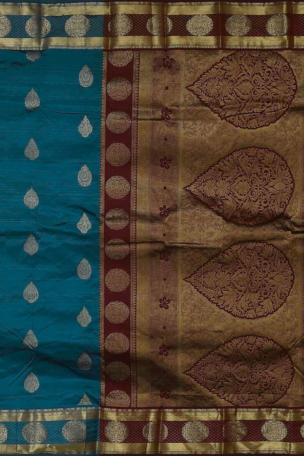 Blue Blended Bangalore Silk Saree
