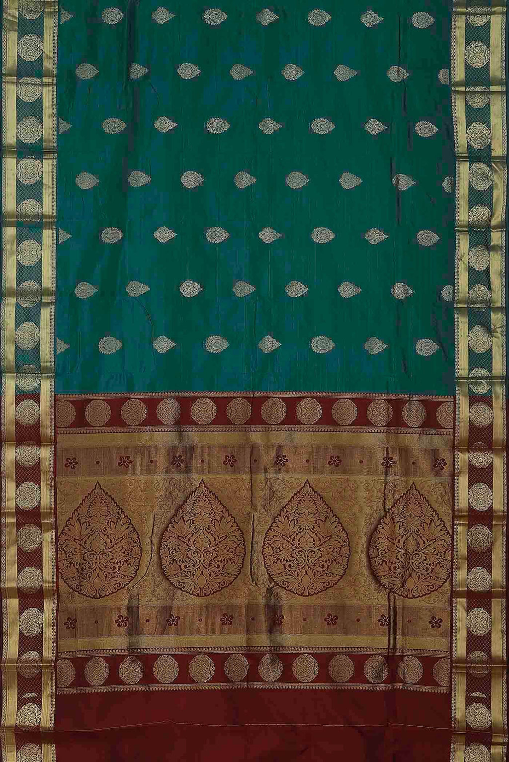 Blue Blended Bangalore Silk Saree