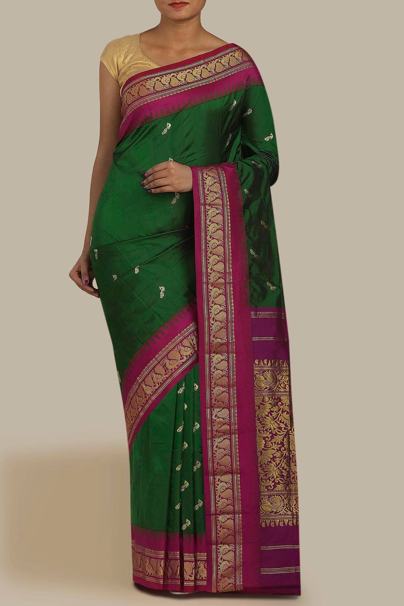 Green Blended Bangalore Silk Saree