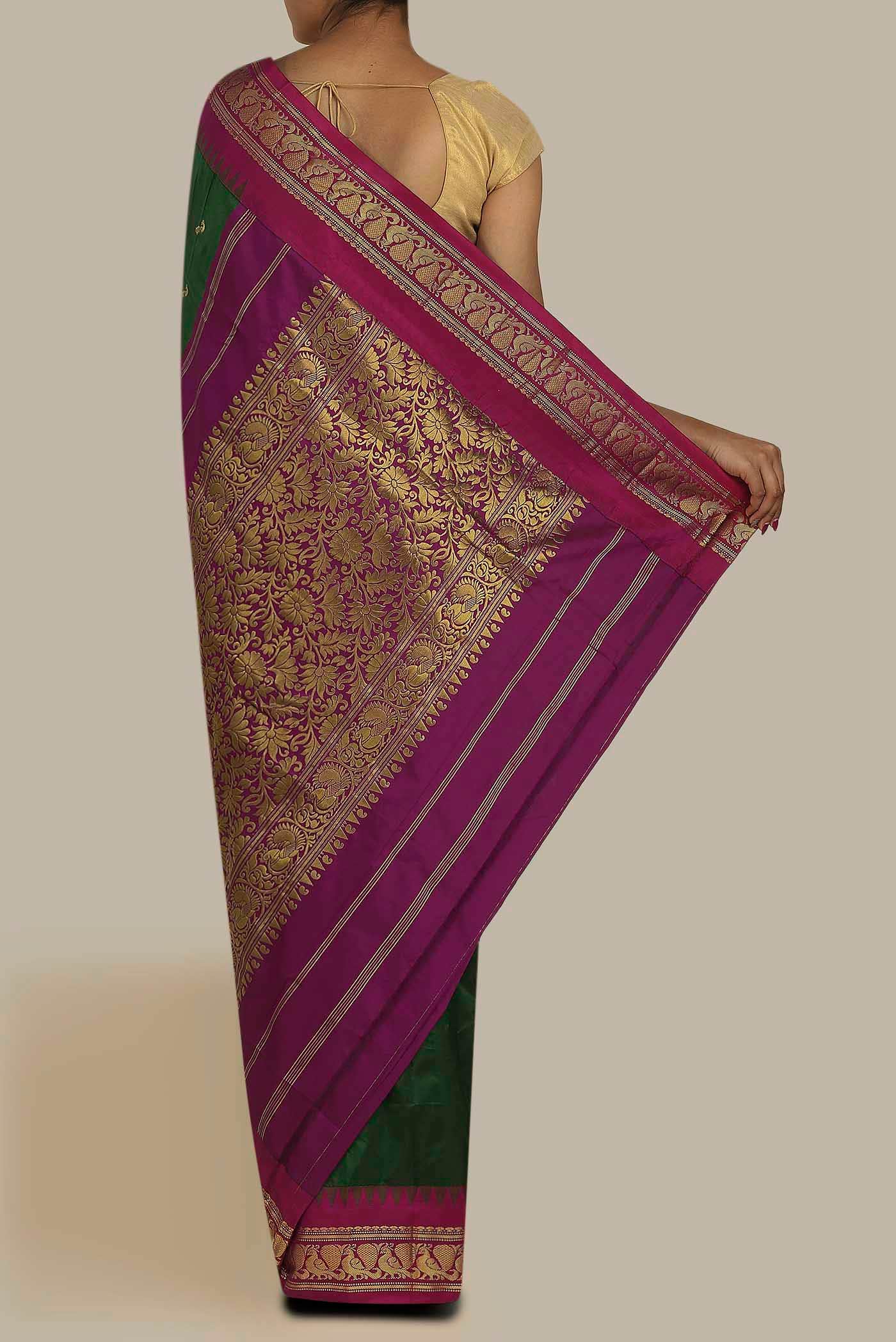 Green Blended Bangalore Silk Saree