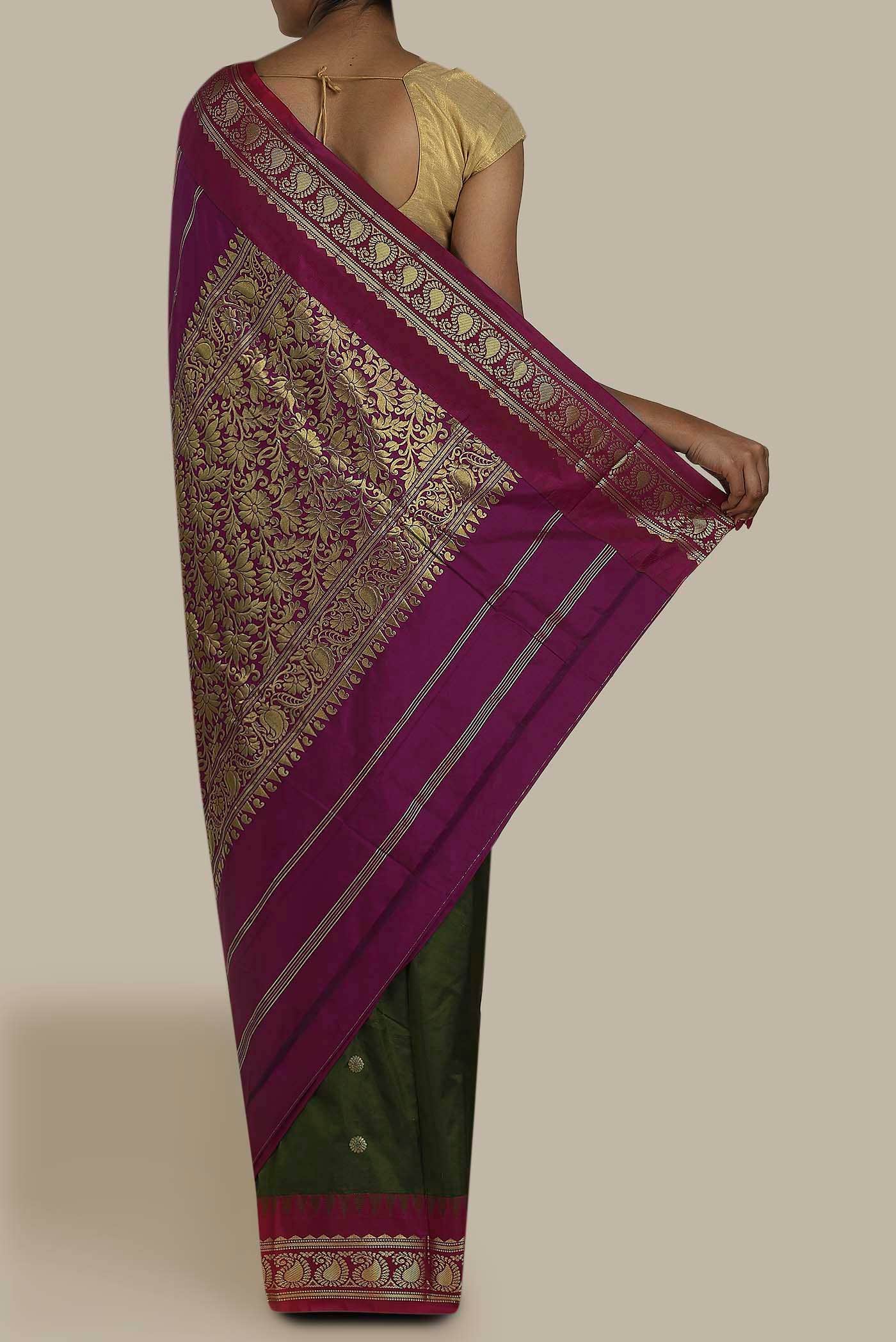 Green Blended Bangalore Silk Saree