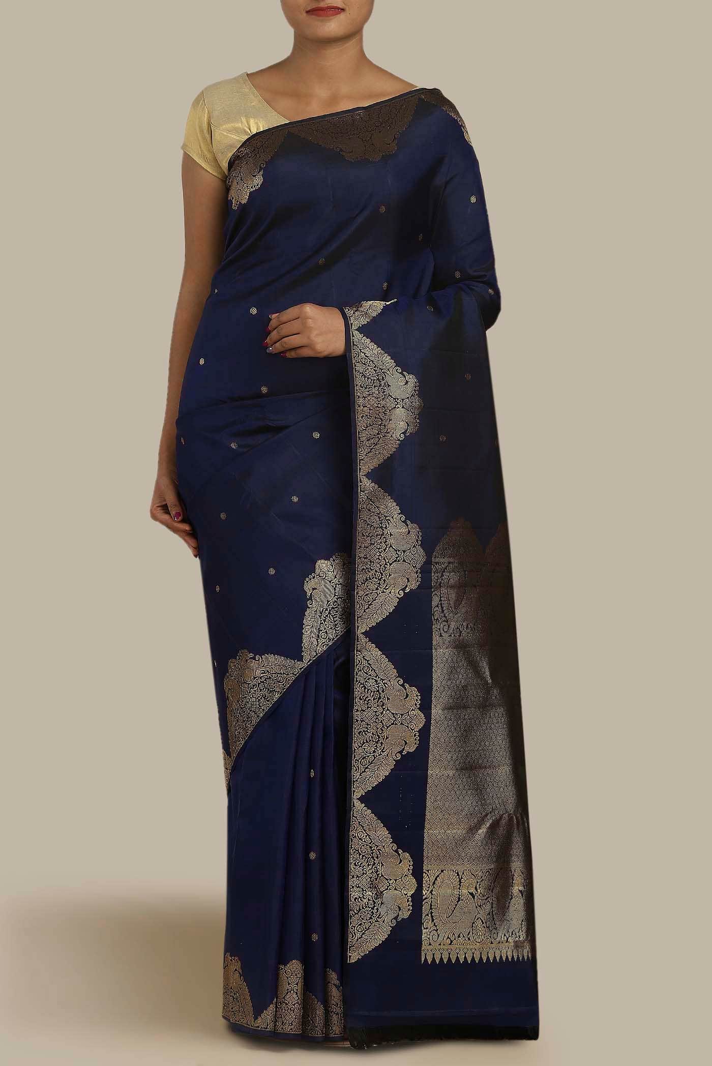 Blue Kanchipuram Silk Saree