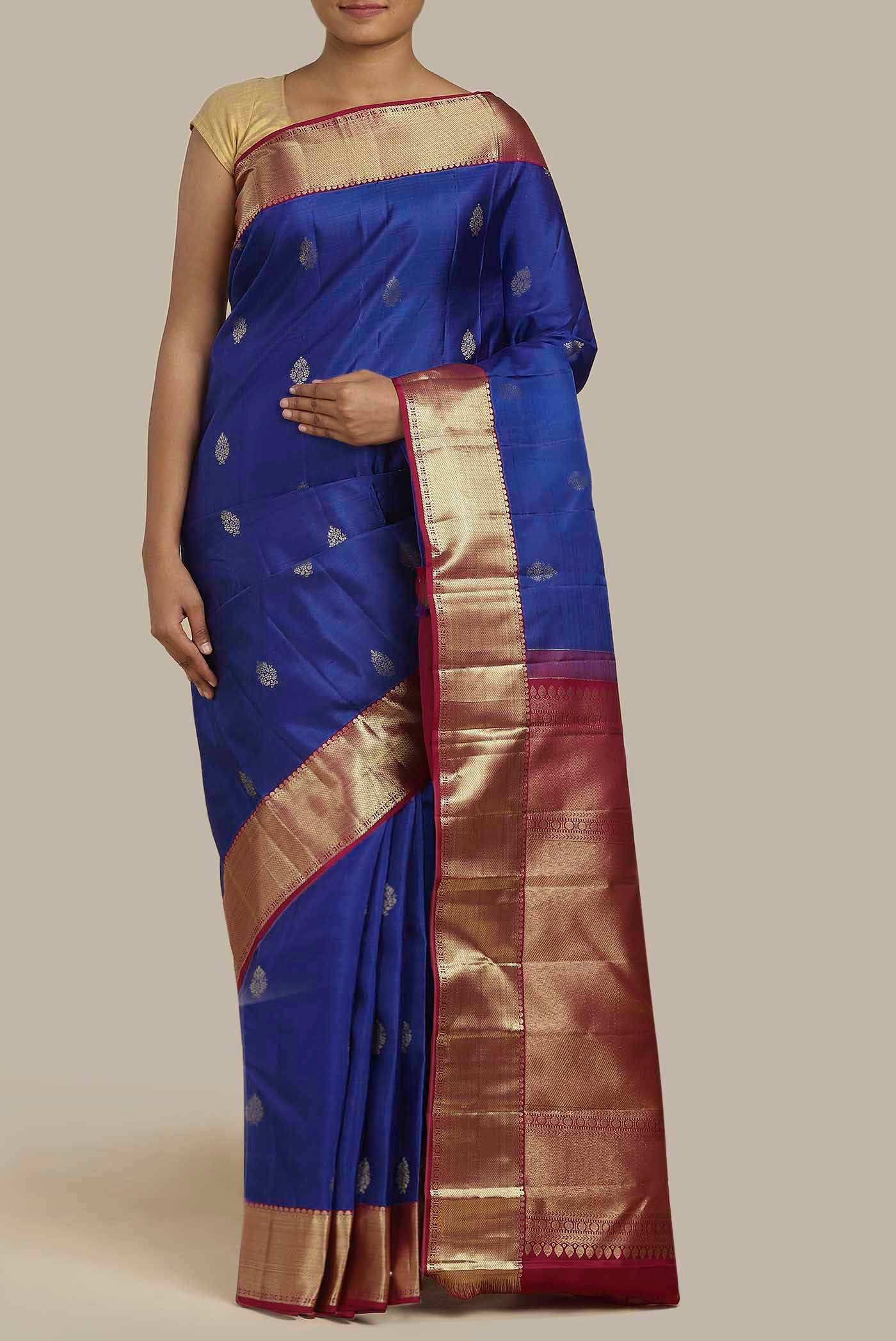 Blue Kanchipuram Silk Saree