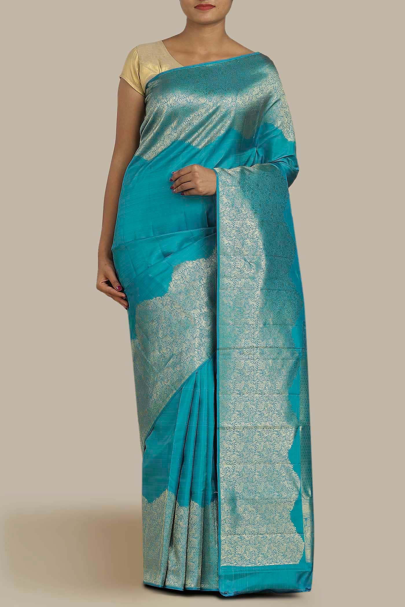 Blue Kanchipuram Silk Saree