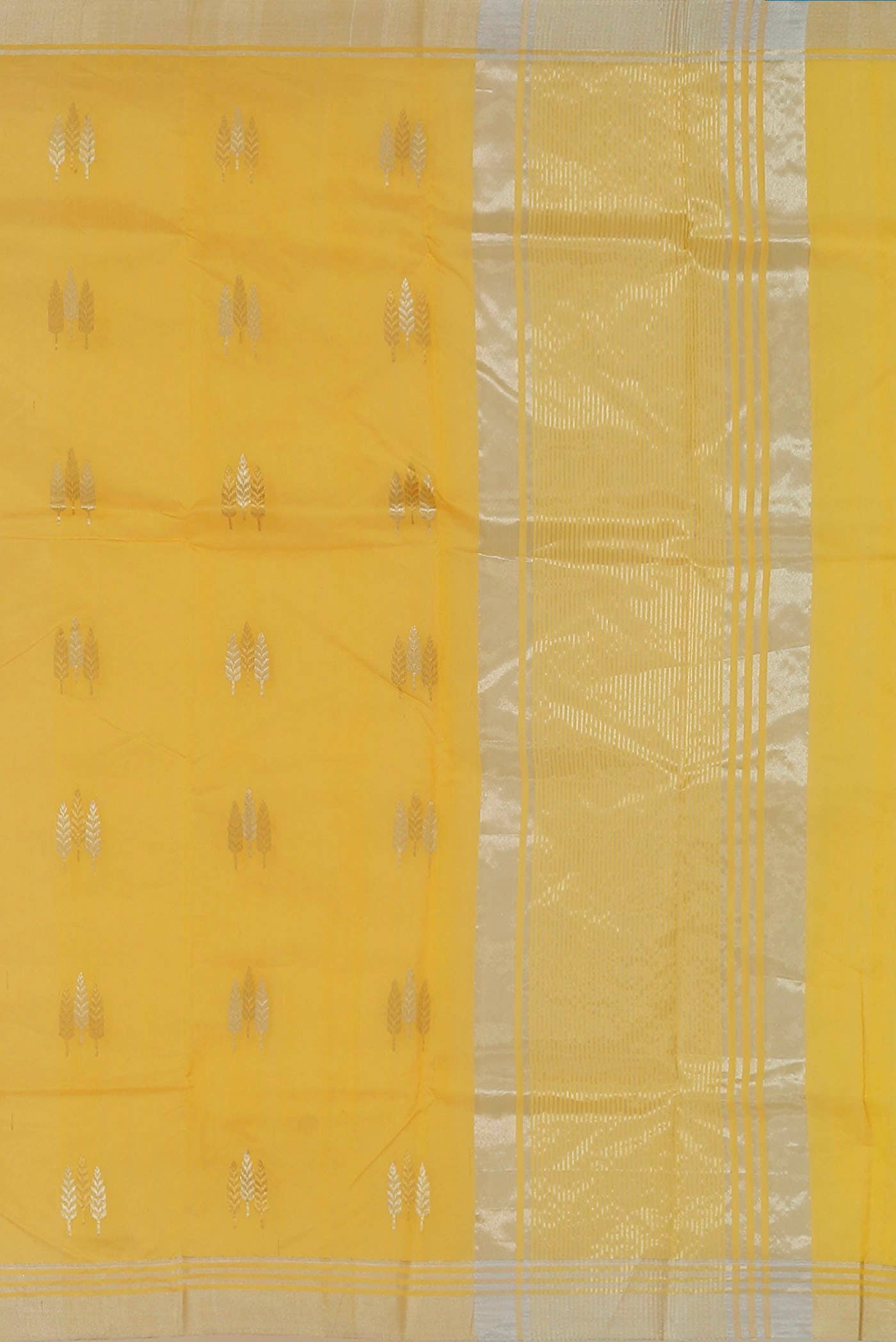 Yellow Chanderi Silk Cotton Saree