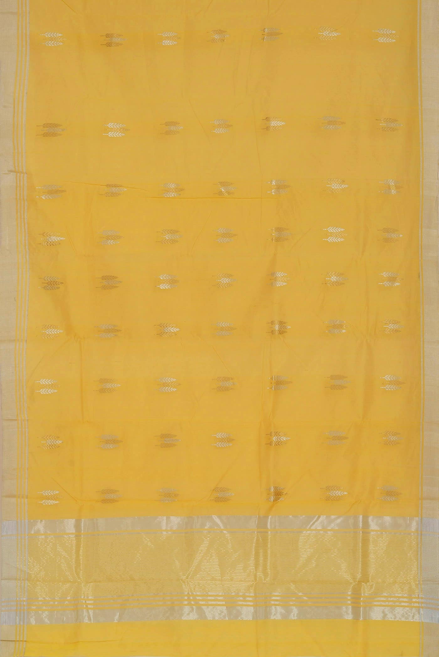 Yellow Chanderi Silk Cotton Saree