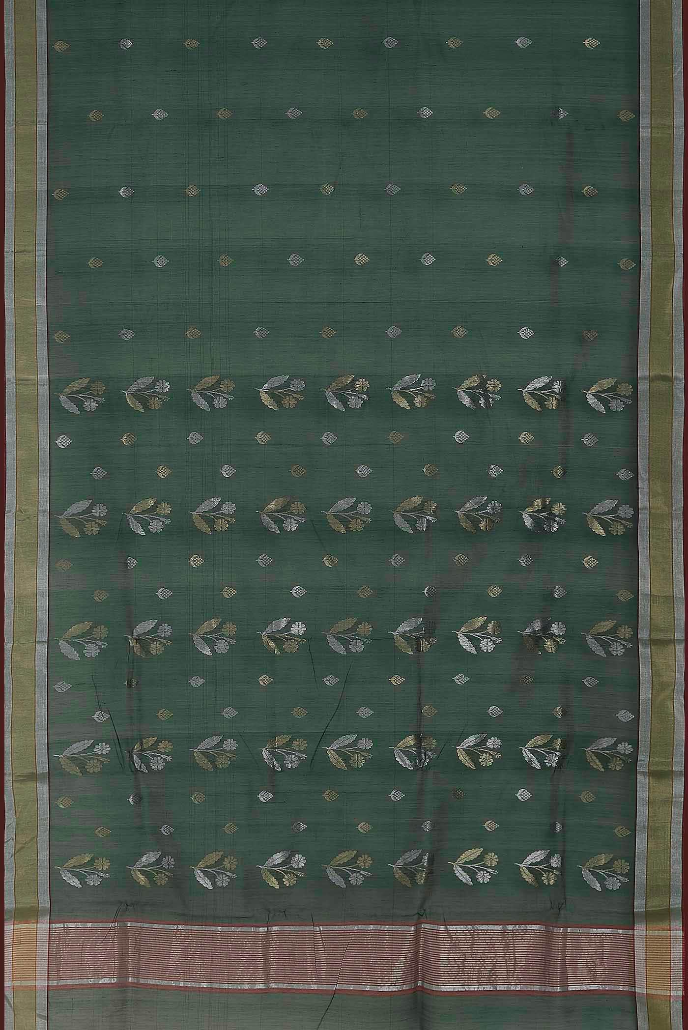 Green Chanderi Silk Cotton Saree