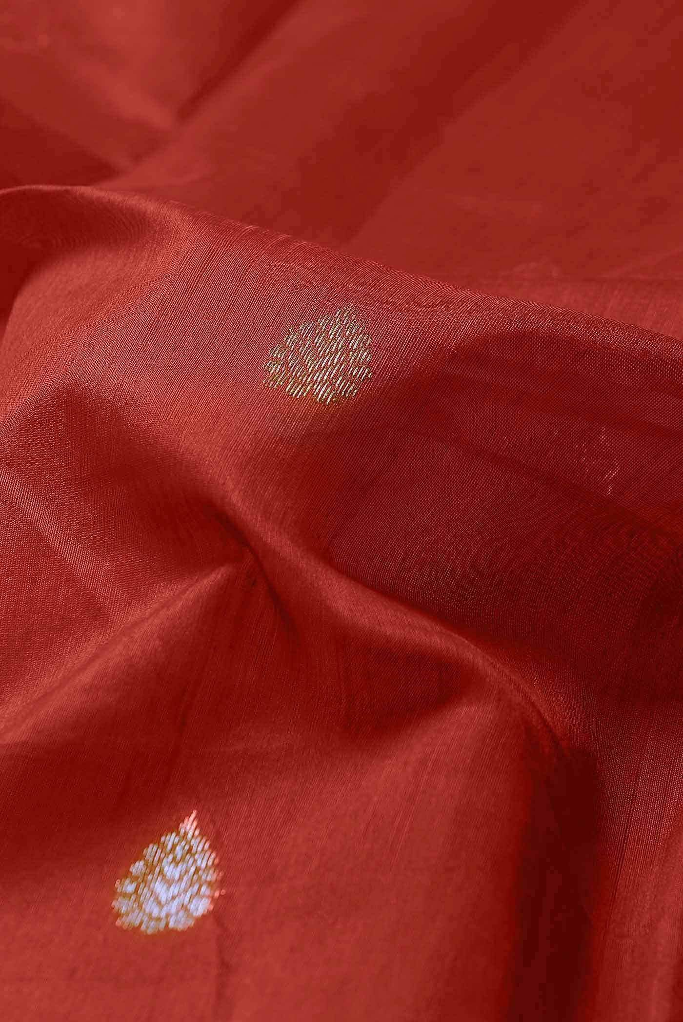 Red Chanderi Silk Cotton Saree