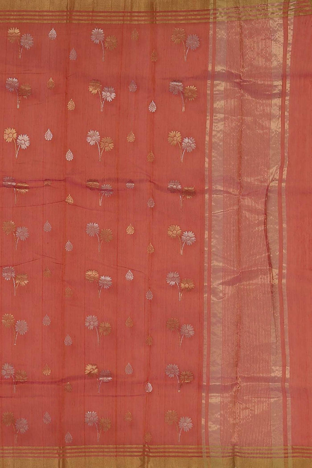 Red Chanderi Silk Cotton Saree