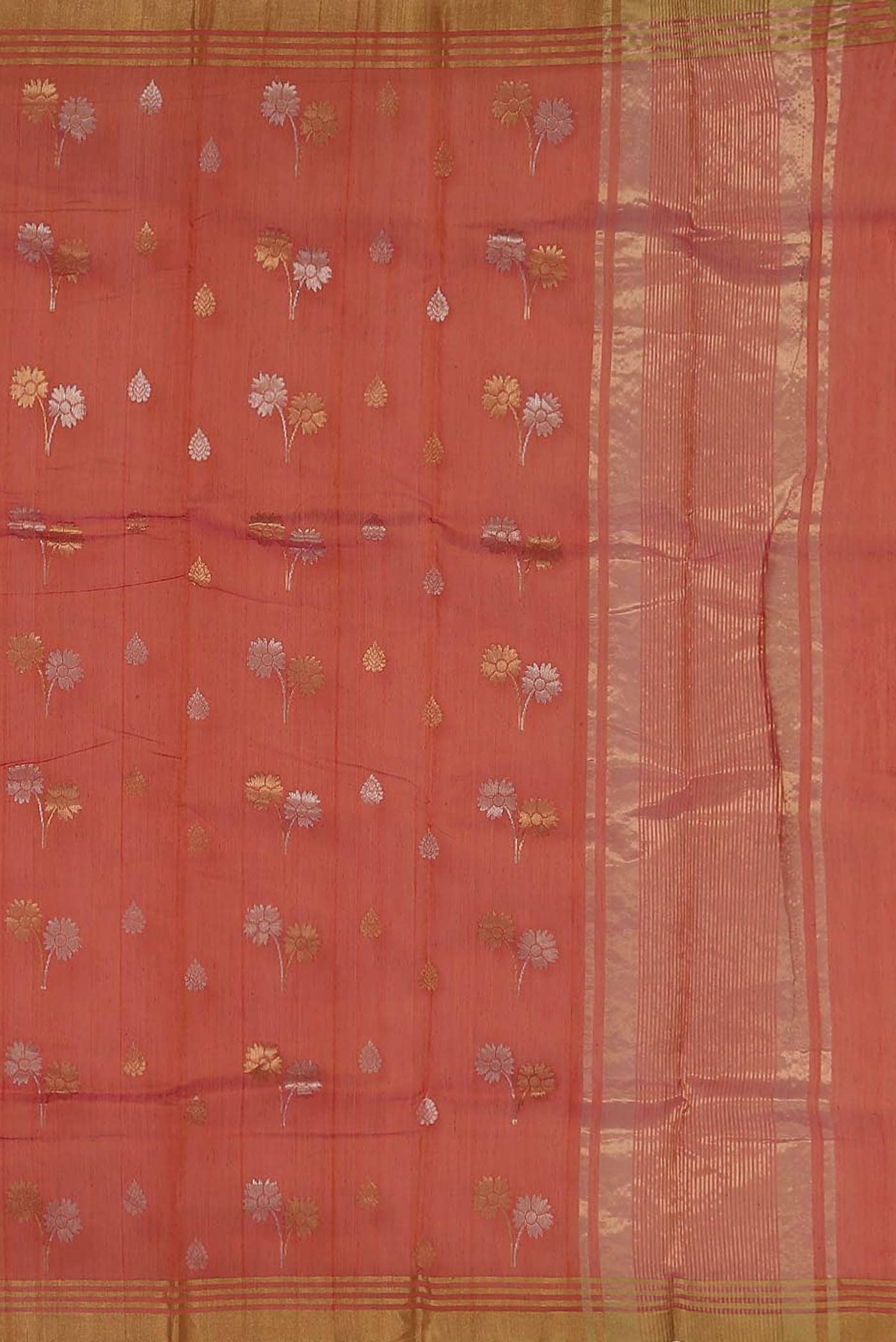 Red Chanderi Silk Cotton Saree