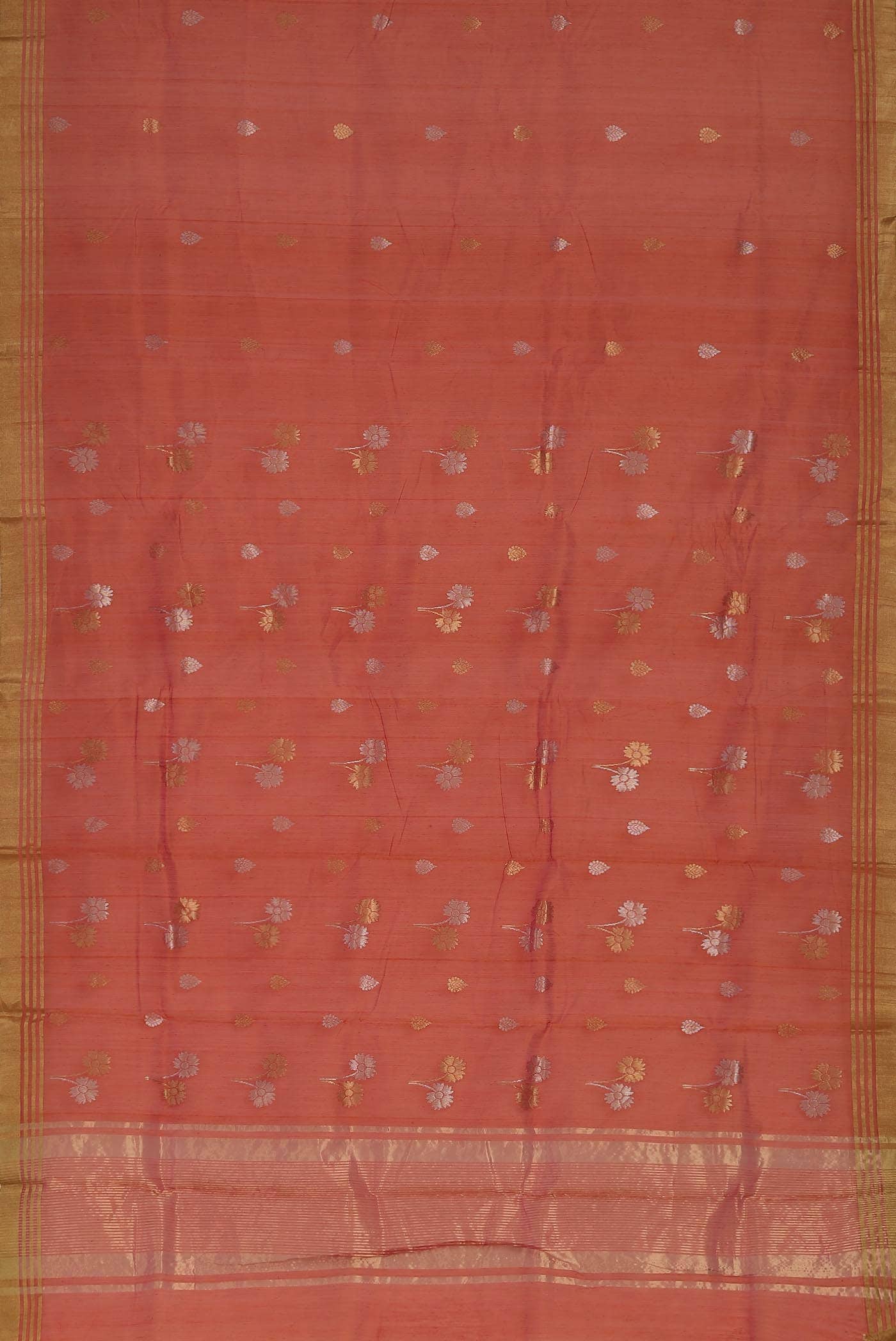 Red Chanderi Silk Cotton Saree