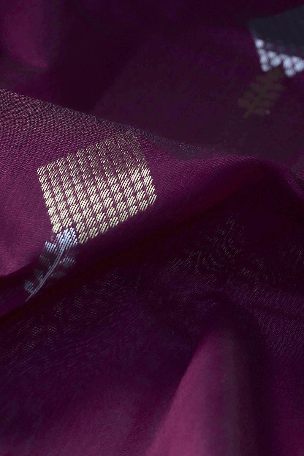 Magenta Chanderi Silk Cotton Saree