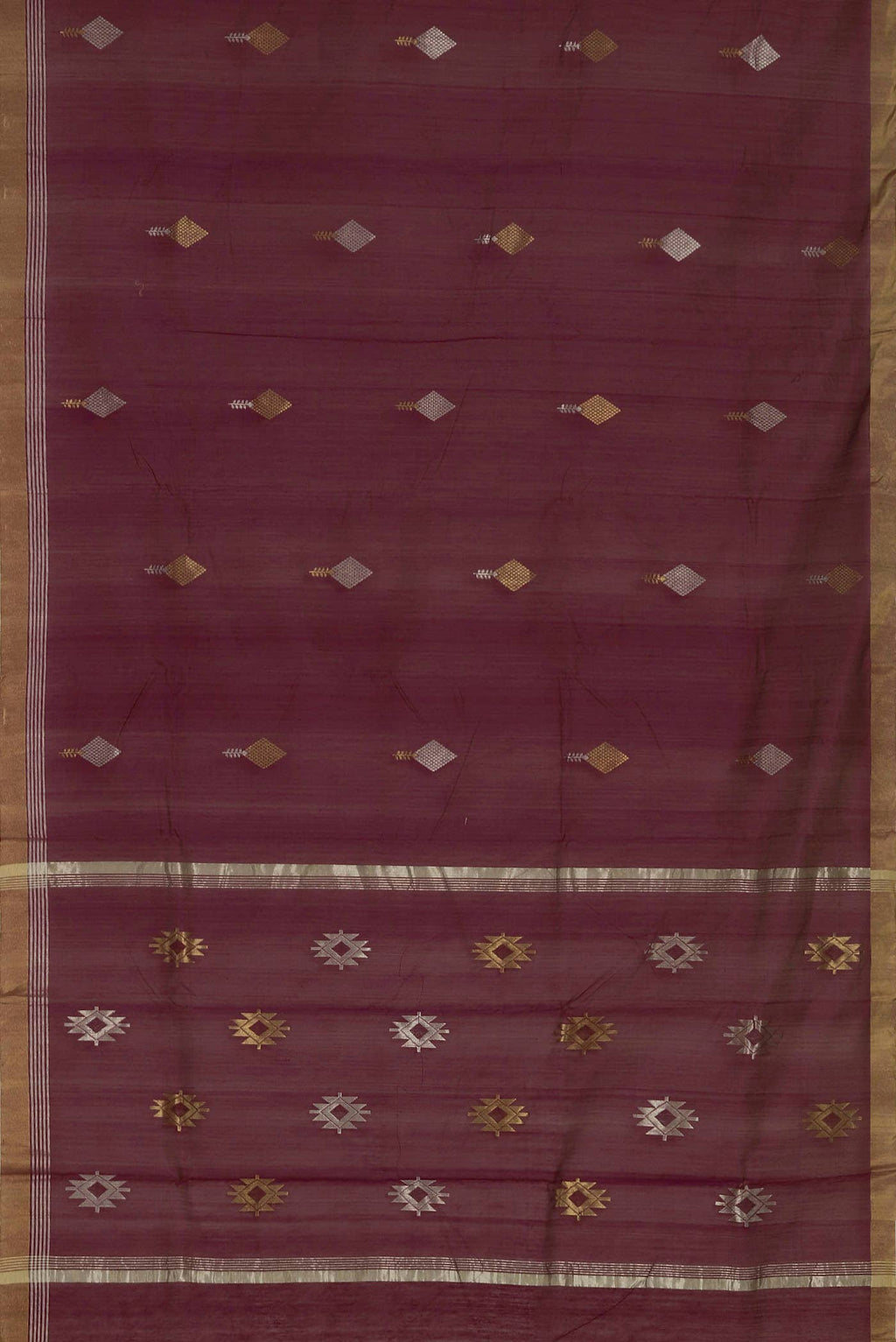 Magenta Chanderi Silk Cotton Saree